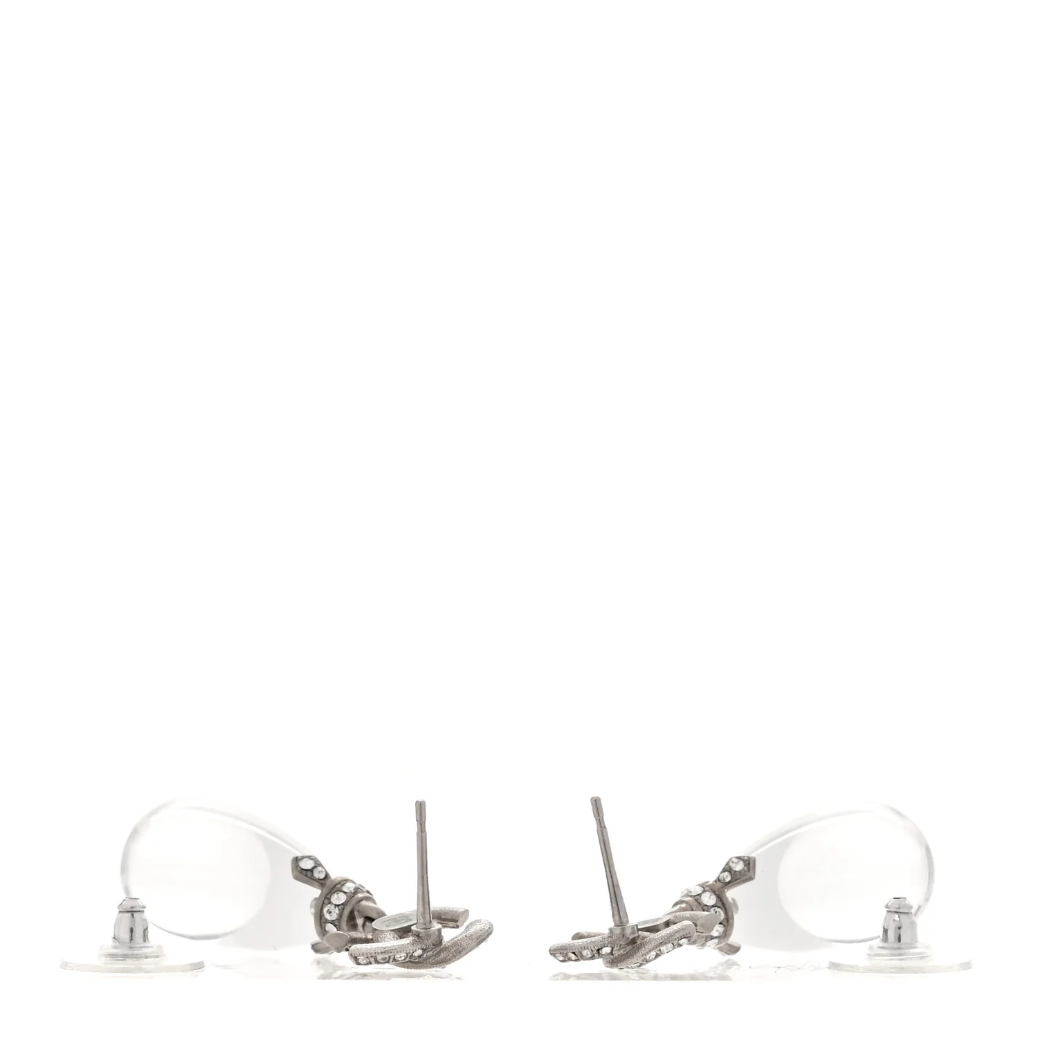 Ruthenium Crystal CC Drop Earrings Silver - Image 3