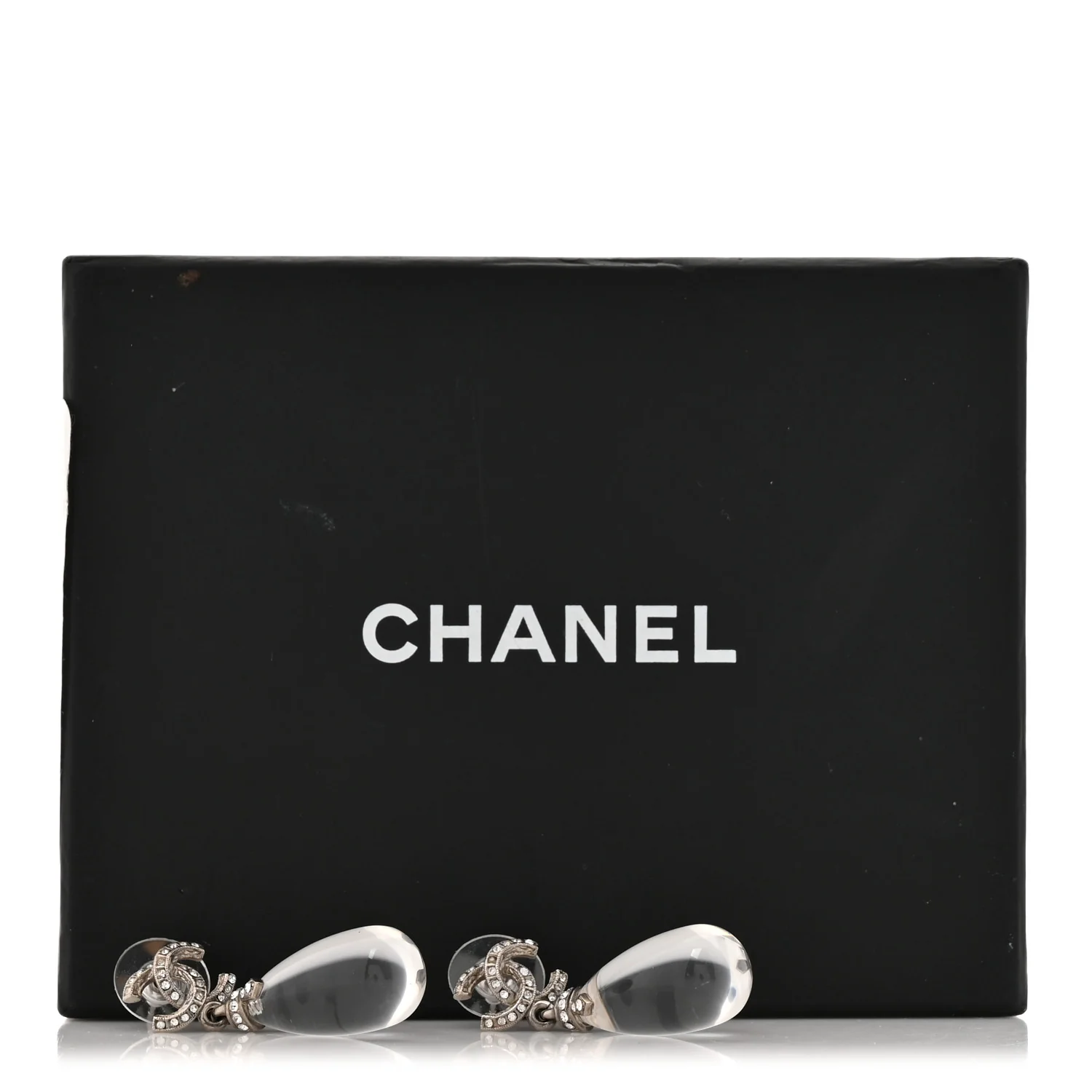 Ruthenium Crystal CC Drop Earrings Silver - Image 5