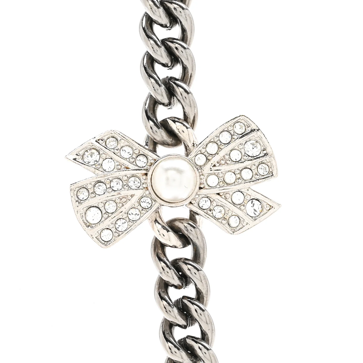 Ruthenium Crystal Chain CC Lucky Charms Choker Silver - Image 4
