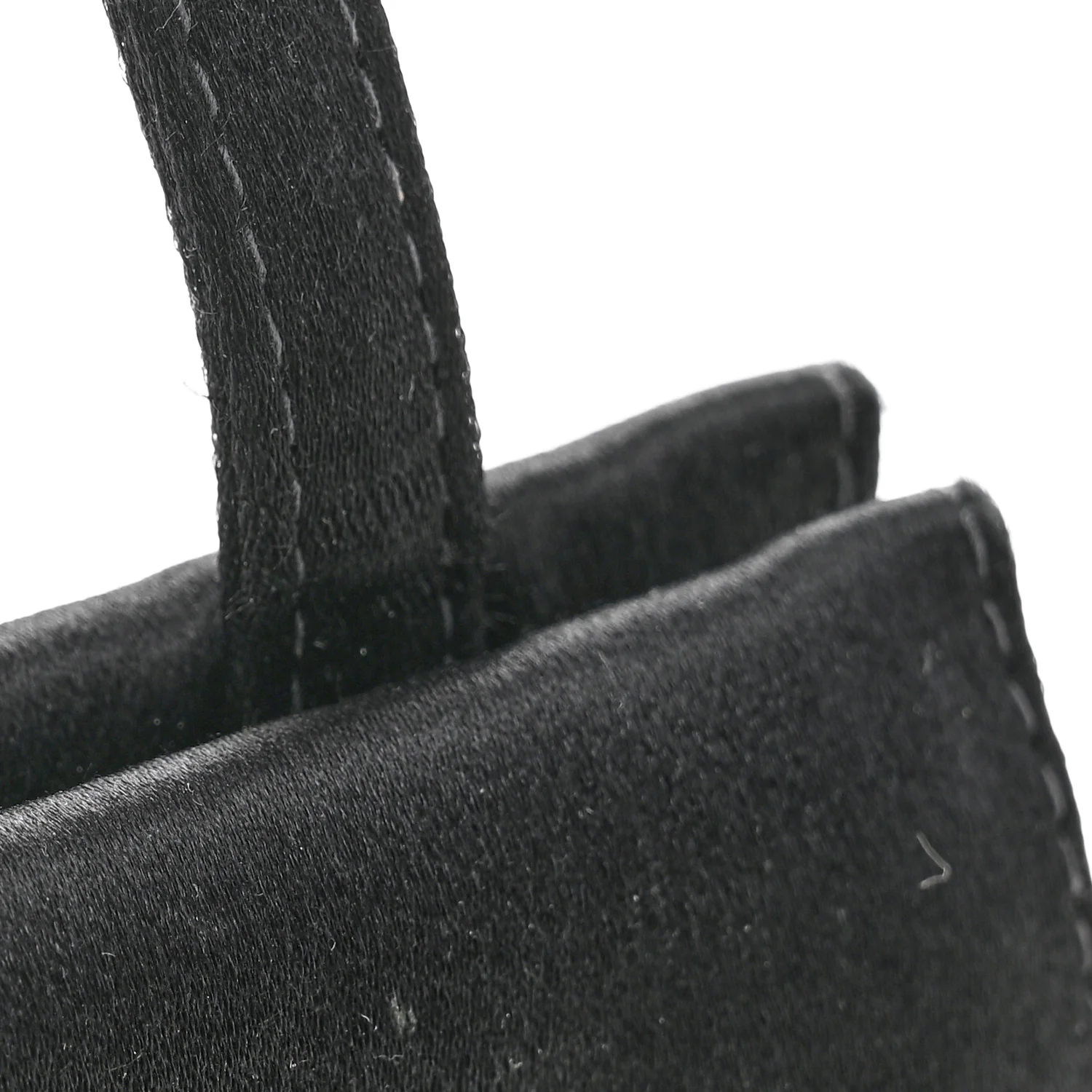 Satin Crystal Small Camellia Evening Bag Black - Image 12