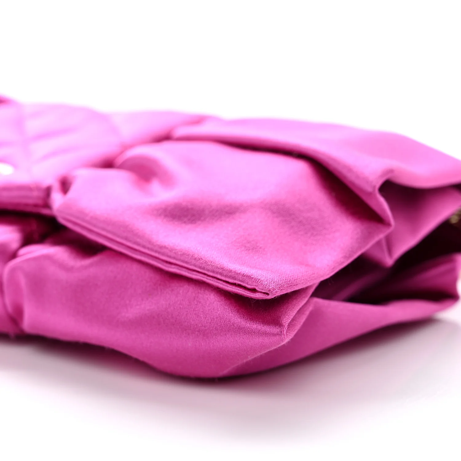Satin Tie My Bow Flap Clutch With Chain Dark Pink - Image 10