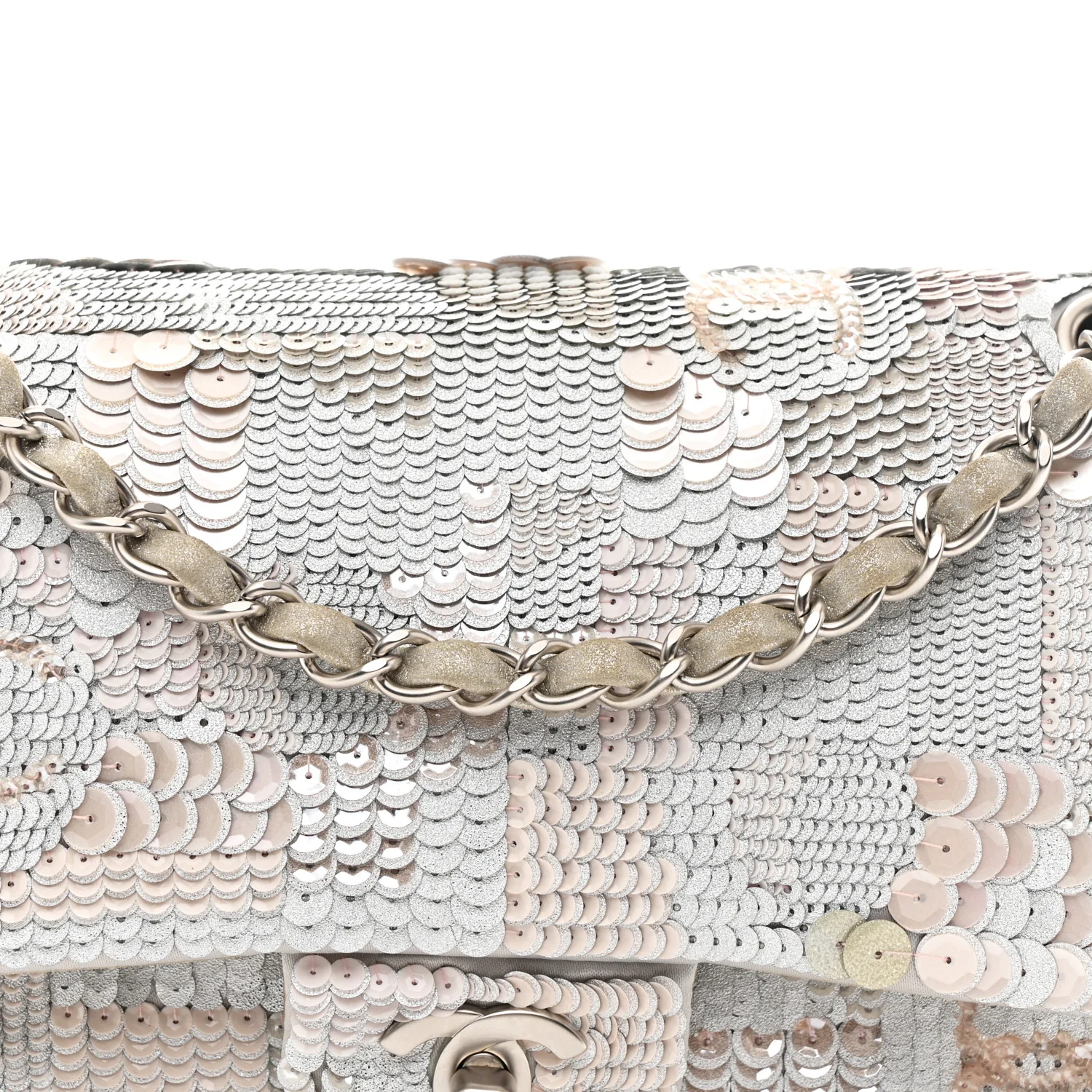 Sequin CC Small Double Flap Silver - Image 8