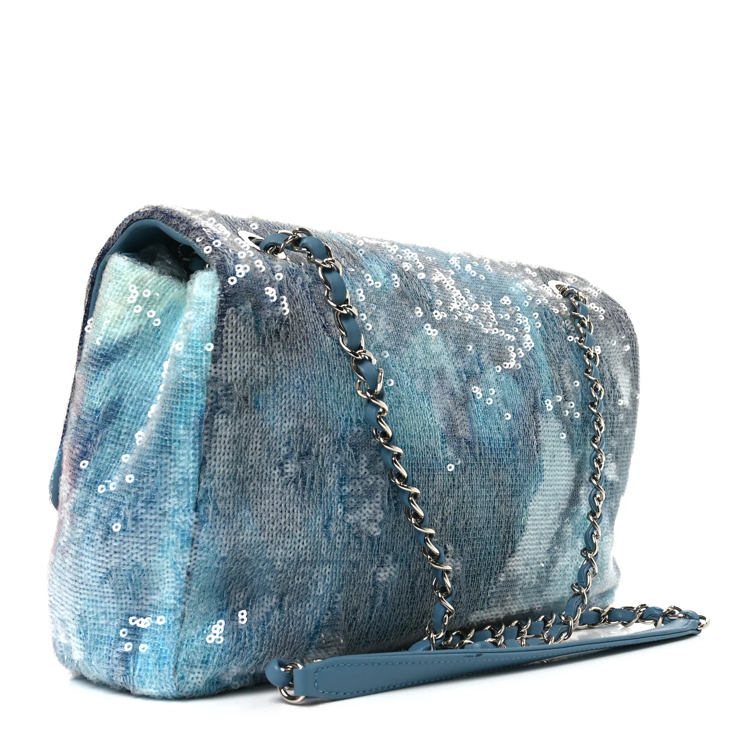 Sequin Large Waterfall Flap Light Blue - Image 3