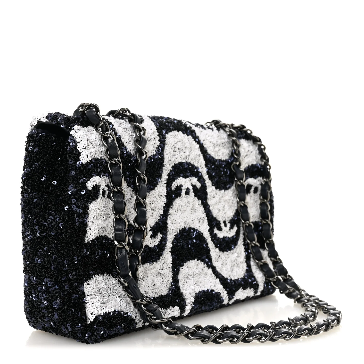 Sequin Medium Flap Blue Blue White - Image 3