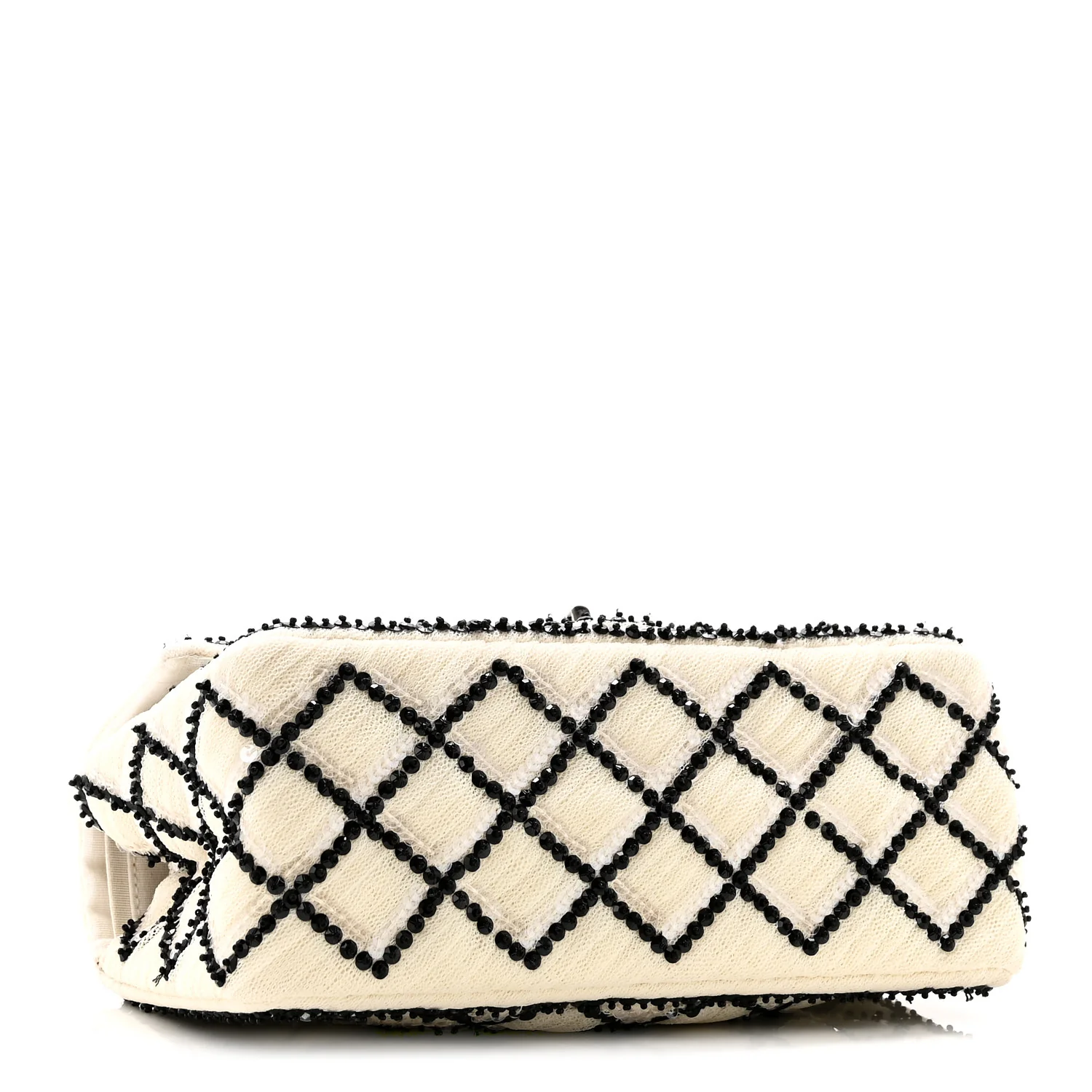 Sequin Mesh Quilted 224 Reissue Flap White Black - Image 4