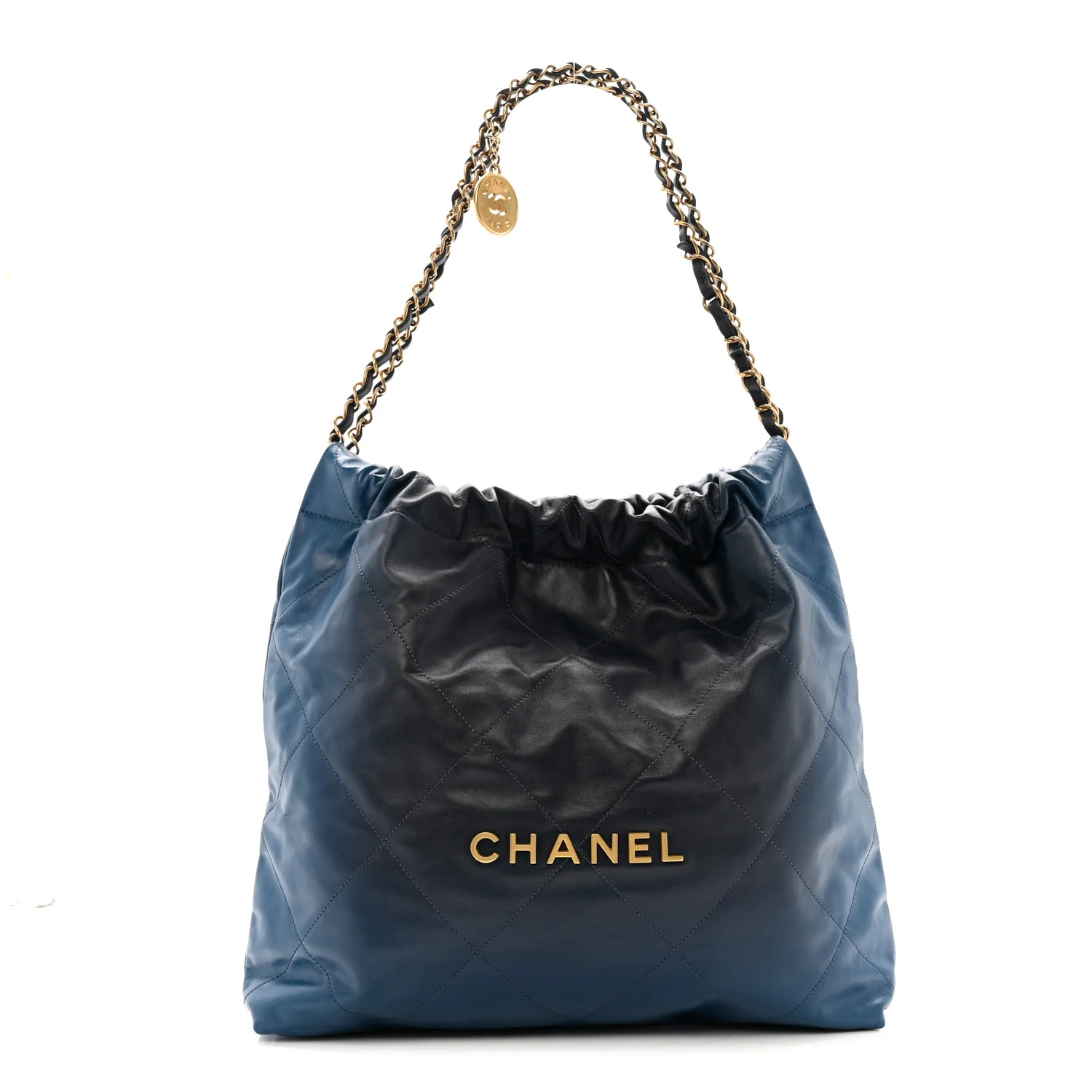 Shaded Calfskin Quilted Small Chanel 22 Blue Dark Blue