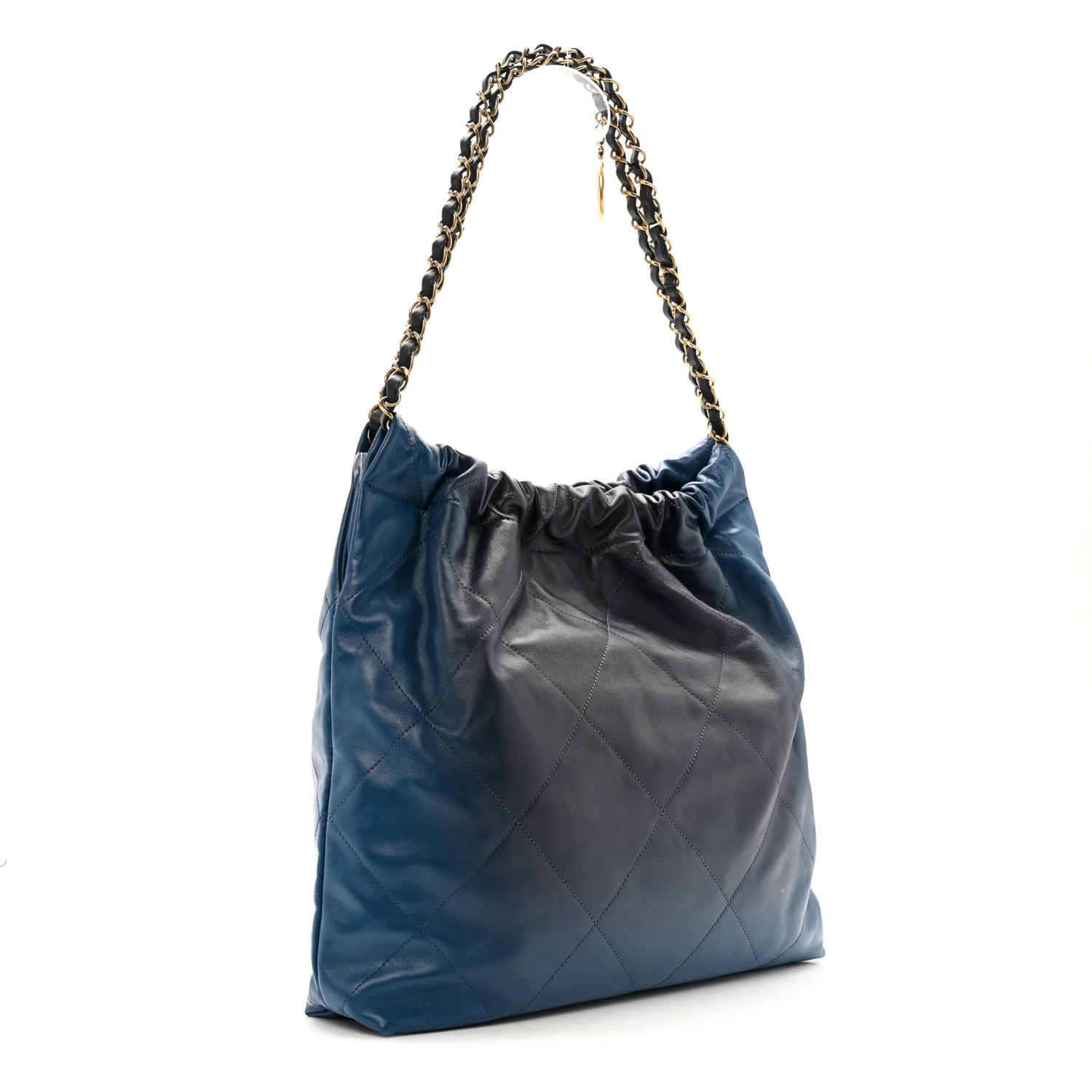 Shaded Calfskin Quilted Small Chanel 22 Blue Dark Blue - Image 3