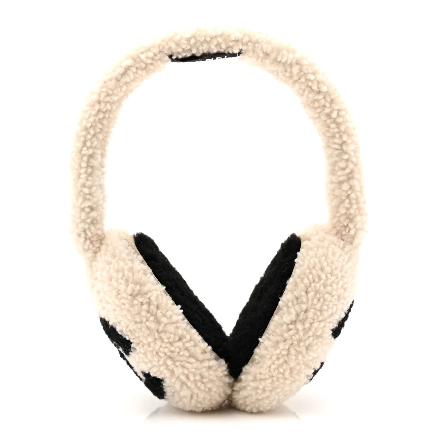 Shearling CC Ear Muffs White Black