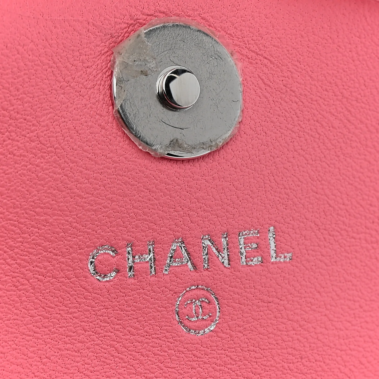 Shearling Lambskin CC Hook Card Holder Pink - Image 6