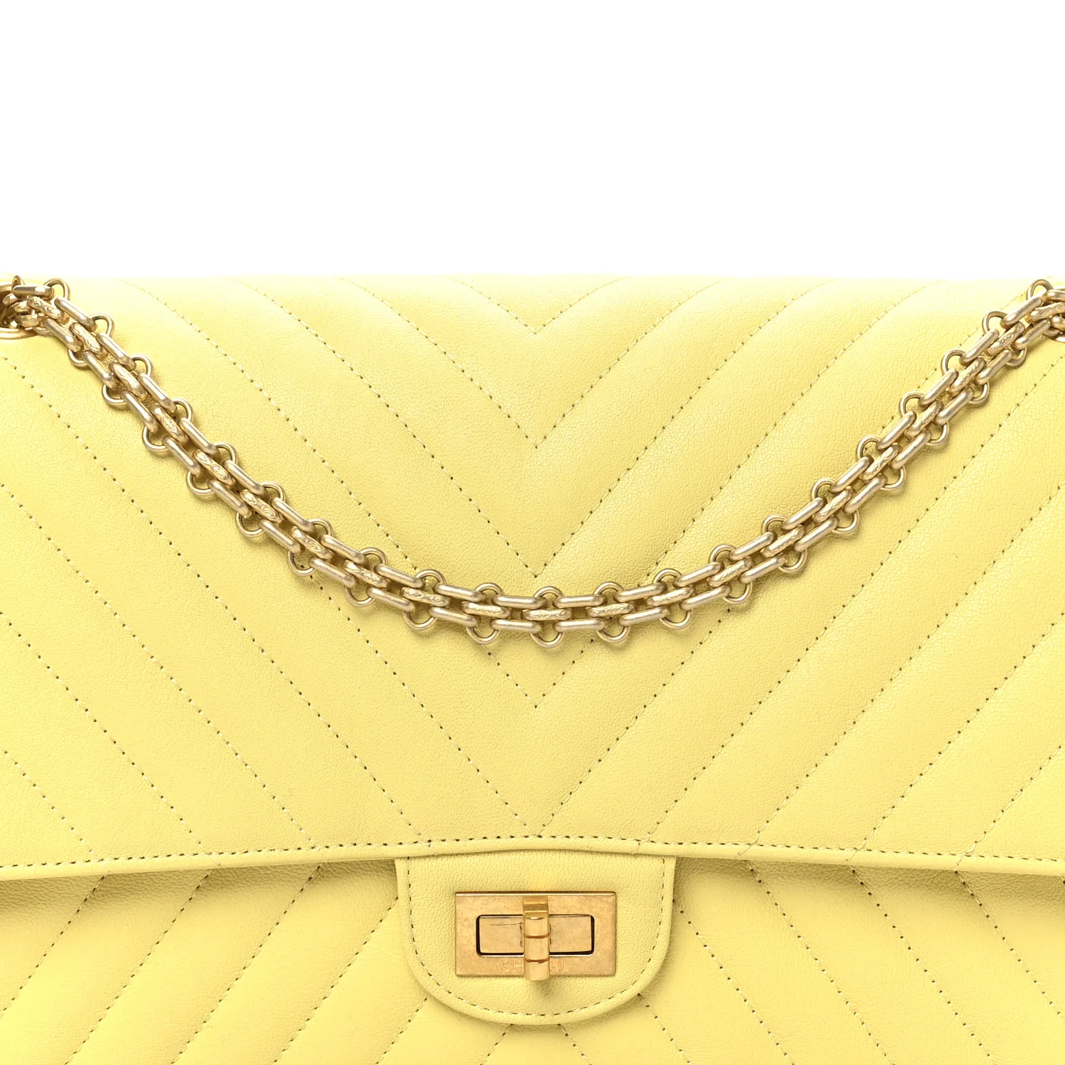 Sheepskin Chevron Quilted 2.55 Reissue 226 Flap Yellow - Image 8