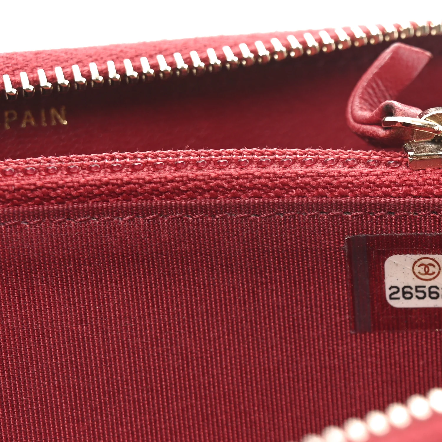 Sheepskin Quilted Medium Mademoiselle Vintage Zip Around Wallet Red - Image 7