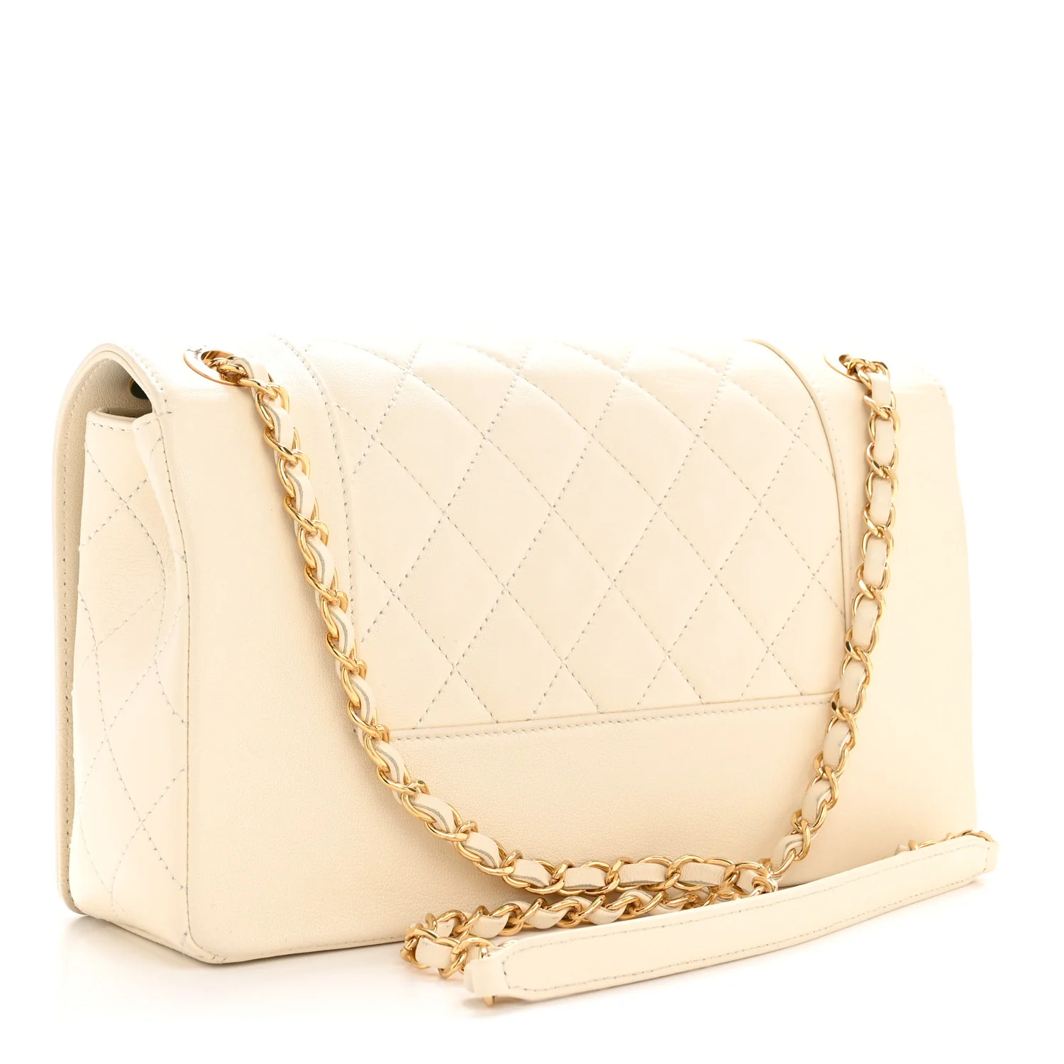 Sheepskin Quilted Medium Vintage Mademoiselle Flap White - Image 3