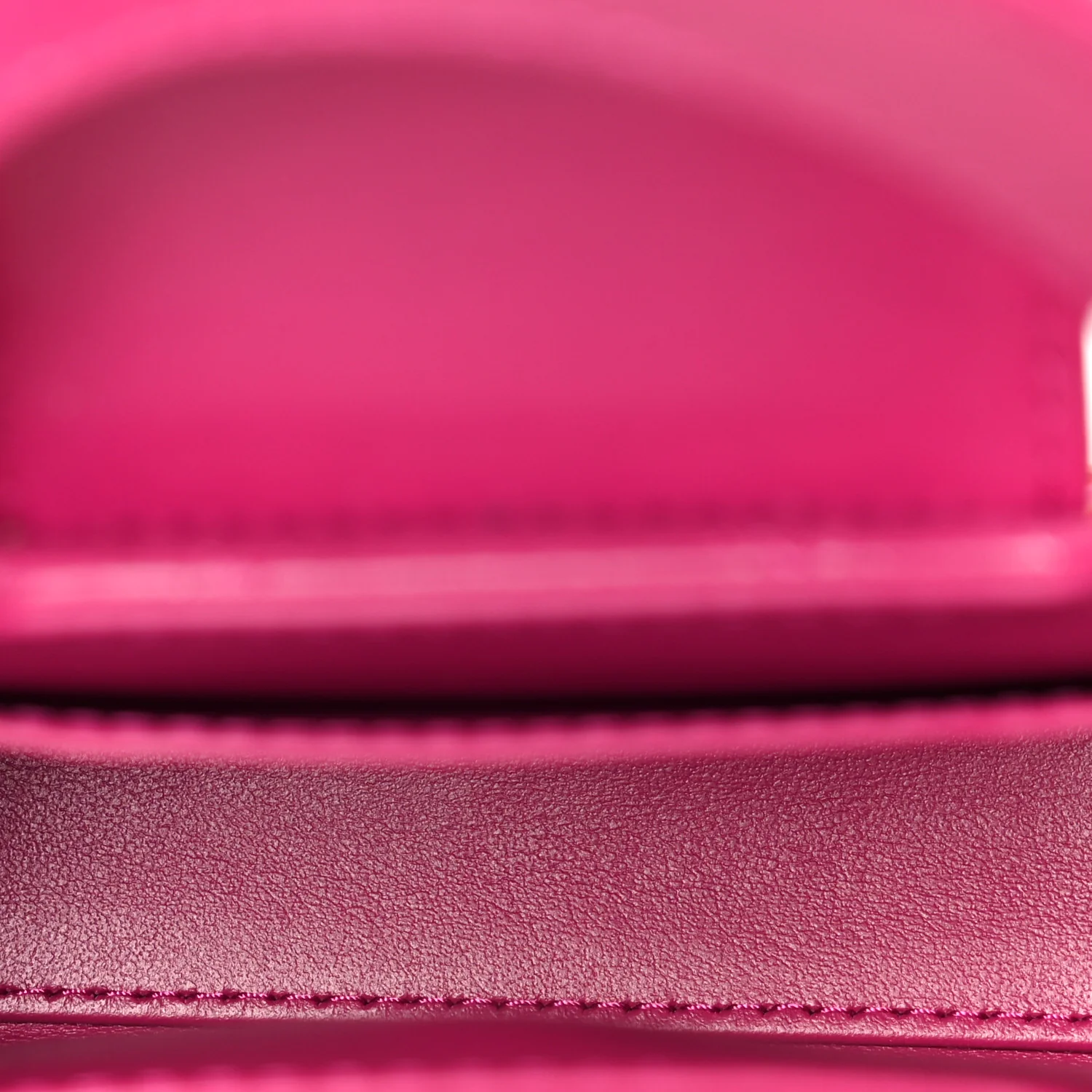 Shiny Aged Calfskin Quilted Mini Nano Kelly Shopper Dark Pink - Image 5