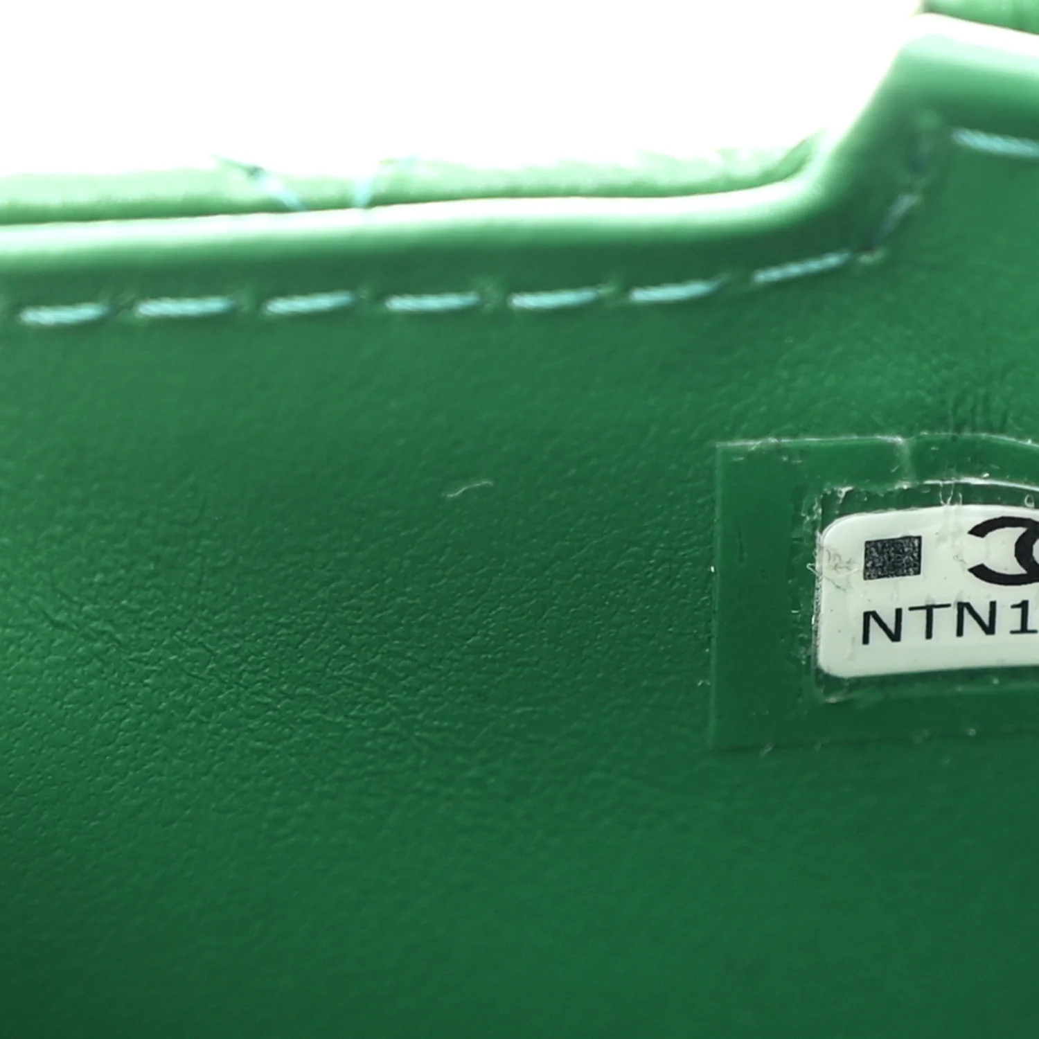 Shiny Aged Calfskin Quilted Mini Nano Kelly Shopper Green - Image 7