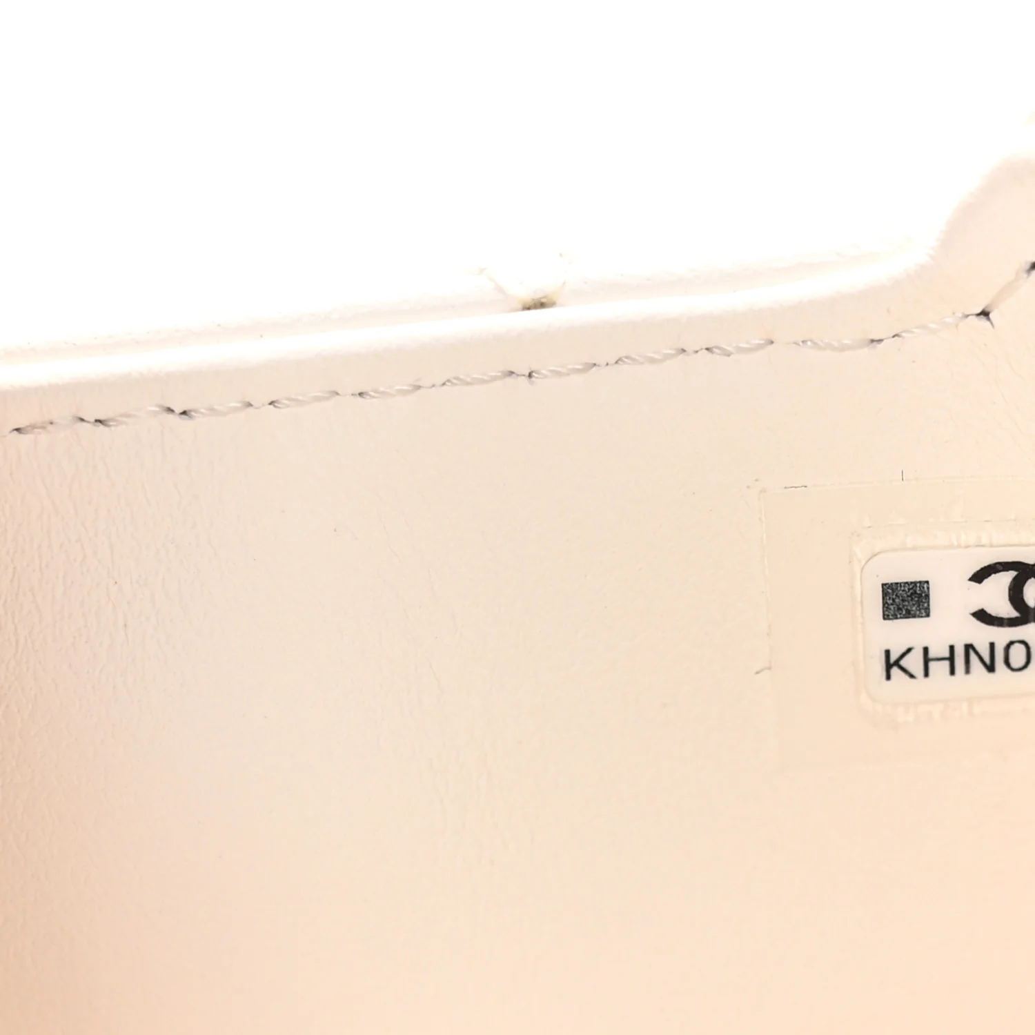 Shiny Aged Calfskin Quilted Mini Nano Kelly Shopper White - Image 7