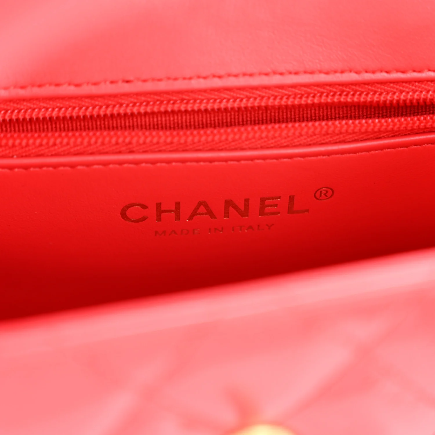 Shiny Aged Calfskin Quilted Nano Kelly Shopper Red - Image 6