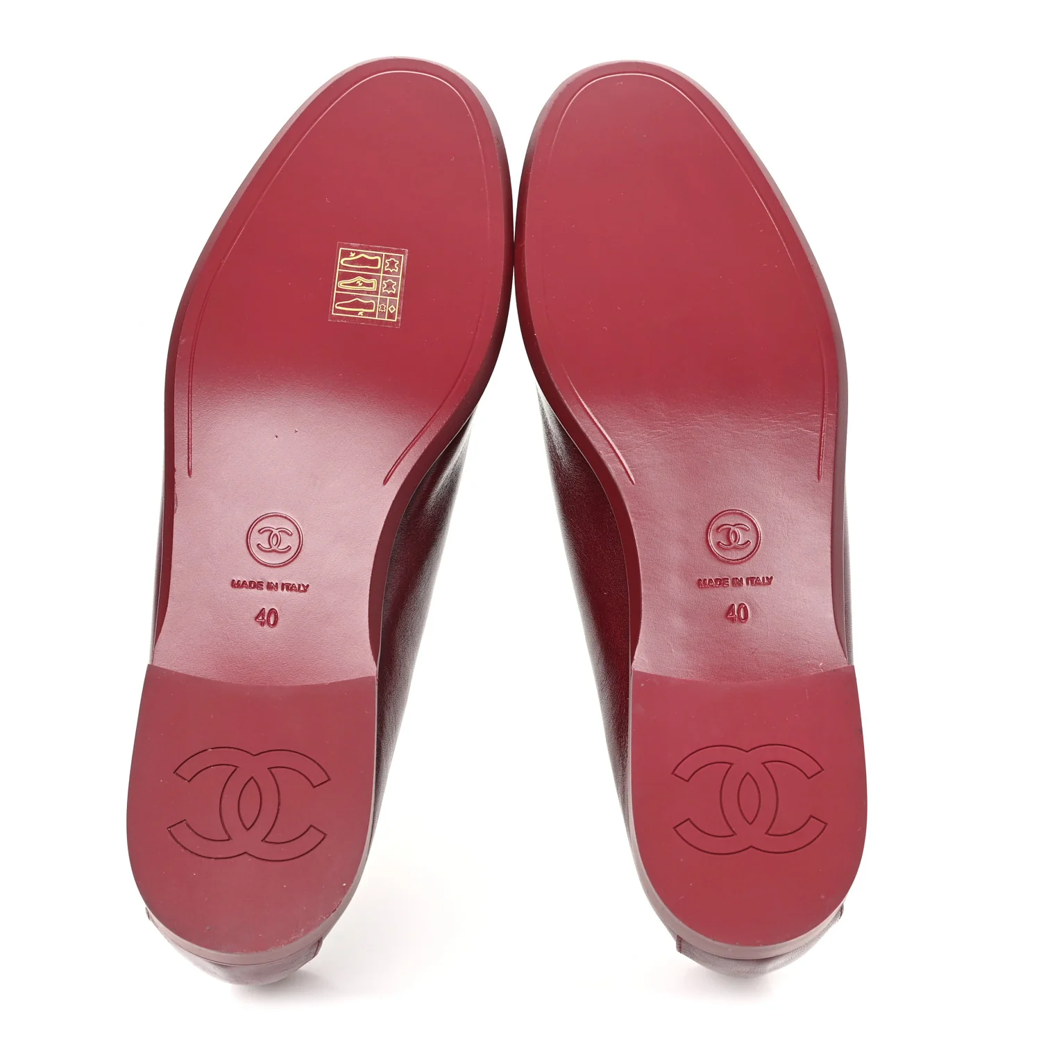 Shiny Calfskin CC Mocassin Loafers 40 Red - Image 6