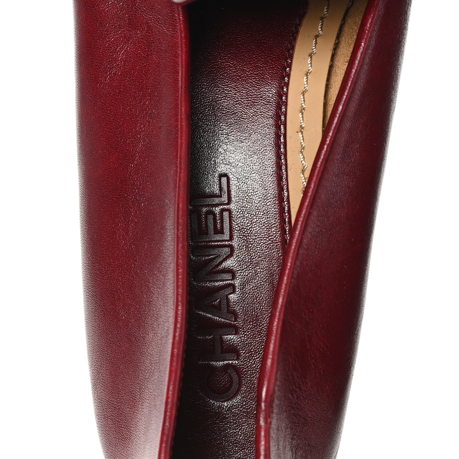 Shiny Calfskin CC Mocassin Loafers 40 Red - Image 8
