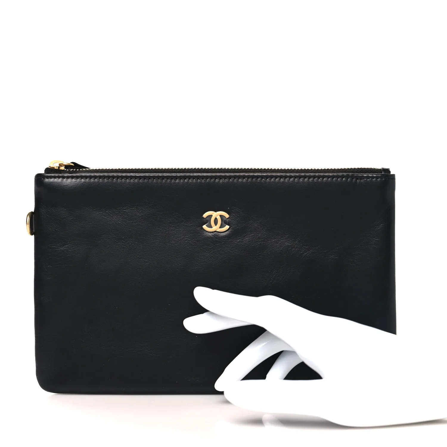 Shiny Calfskin Chanel 22 Removable Pouch Black - Image 2