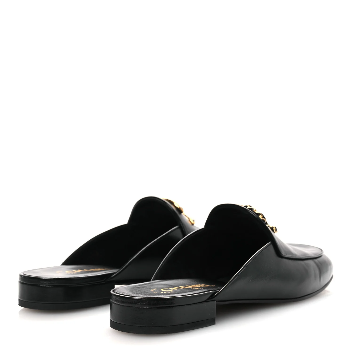 Shiny Calfskin Crystal CC Mules 41 Black - Image 5