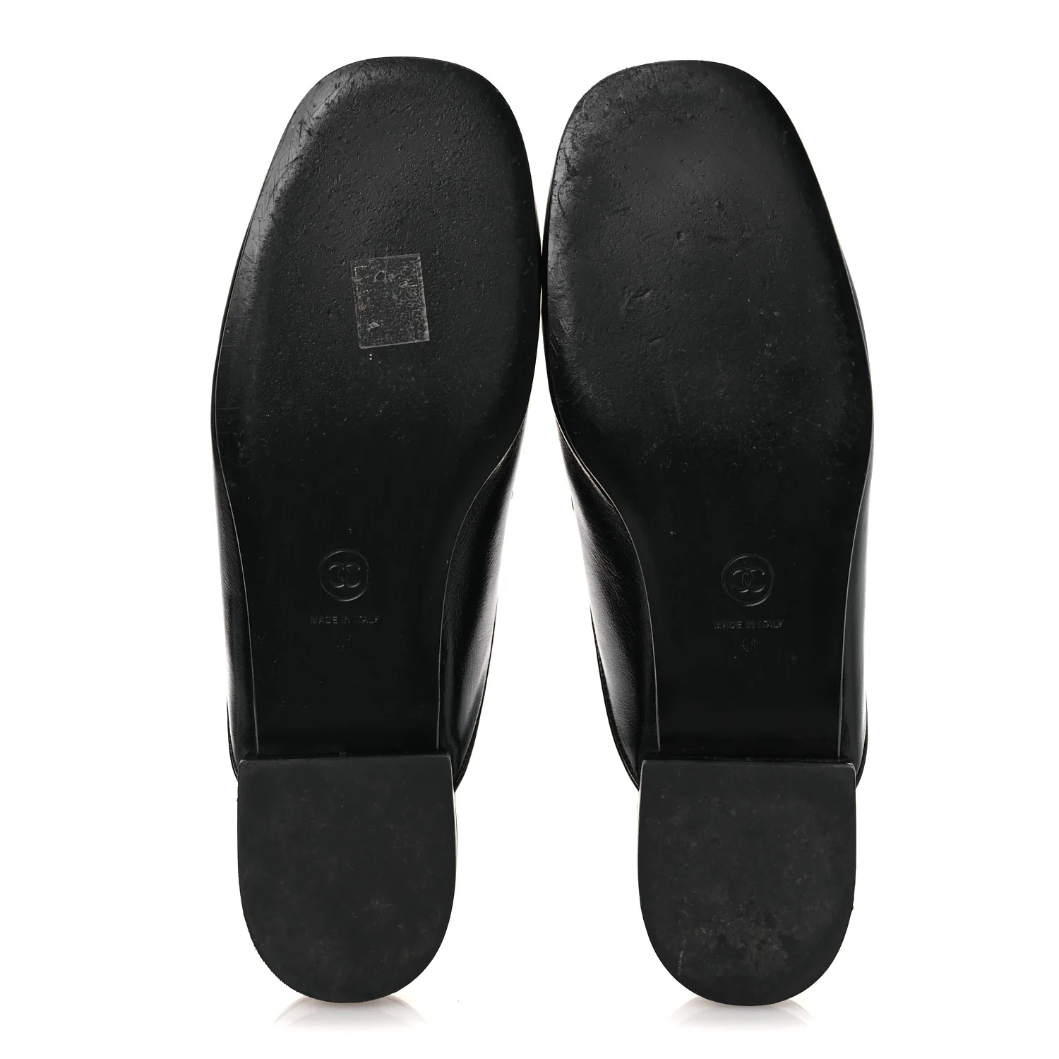 Shiny Calfskin Crystal CC Mules 41 Black - Image 7