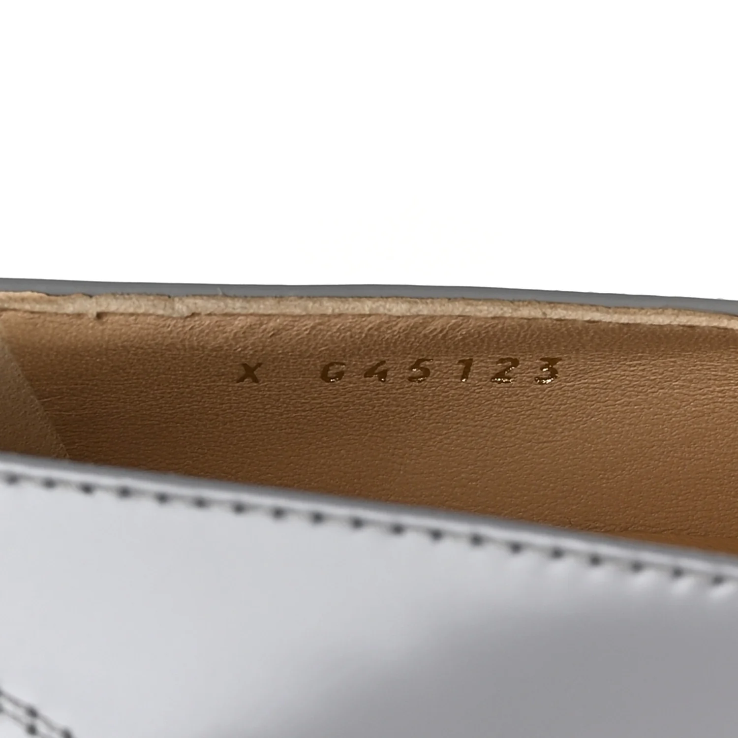 Shiny Calfskin Logo Loafers 37 Light Grey - Image 8