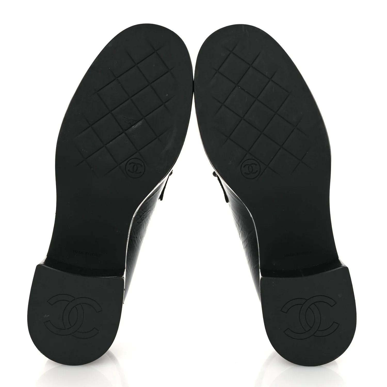 Shiny Calfskin Logo Loafers 38 Black - Image 7
