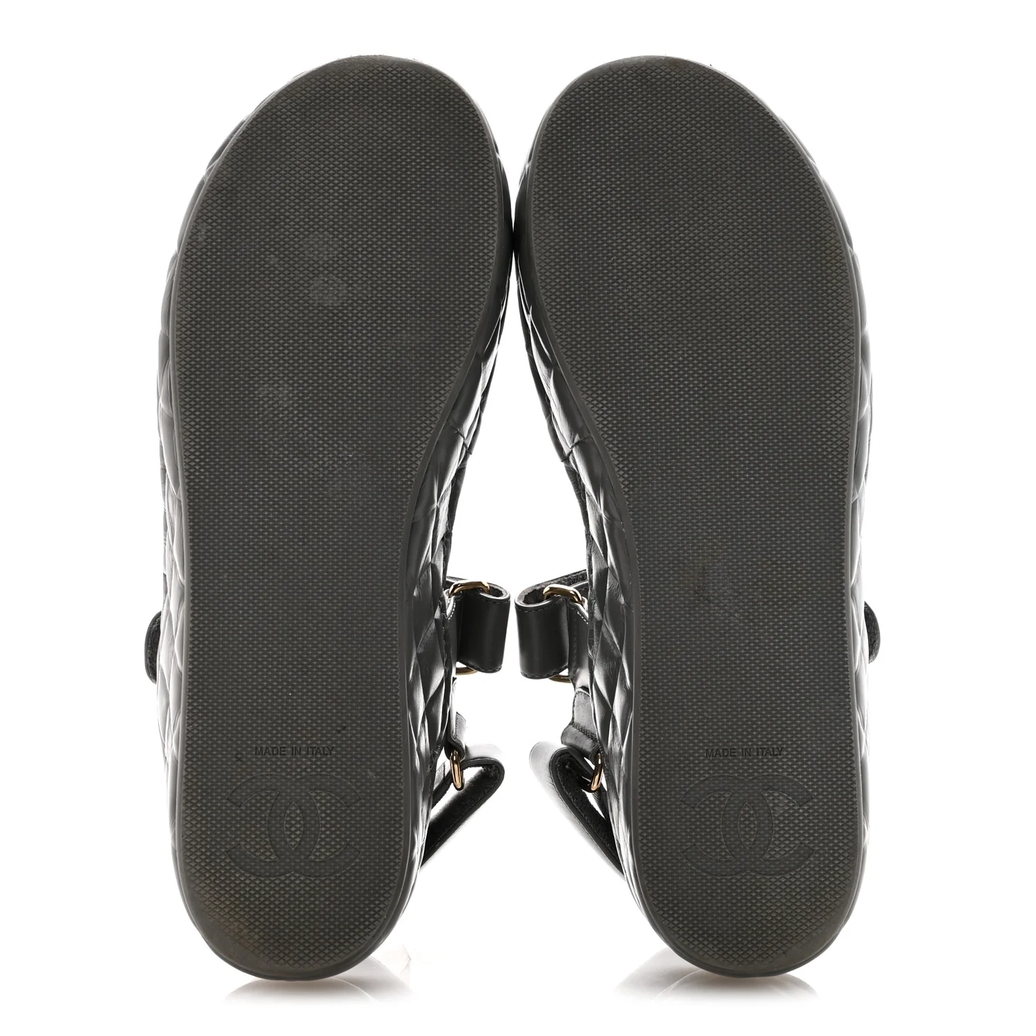 Shiny Calfskin Logo Platform Sandals 37 Grey - Image 6