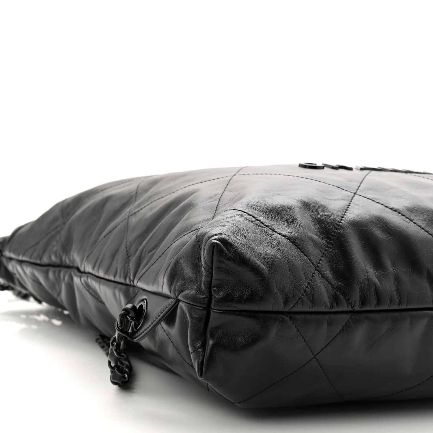 Shiny Calfskin Quilted Chanel 22 Backpack So Black - Image 19