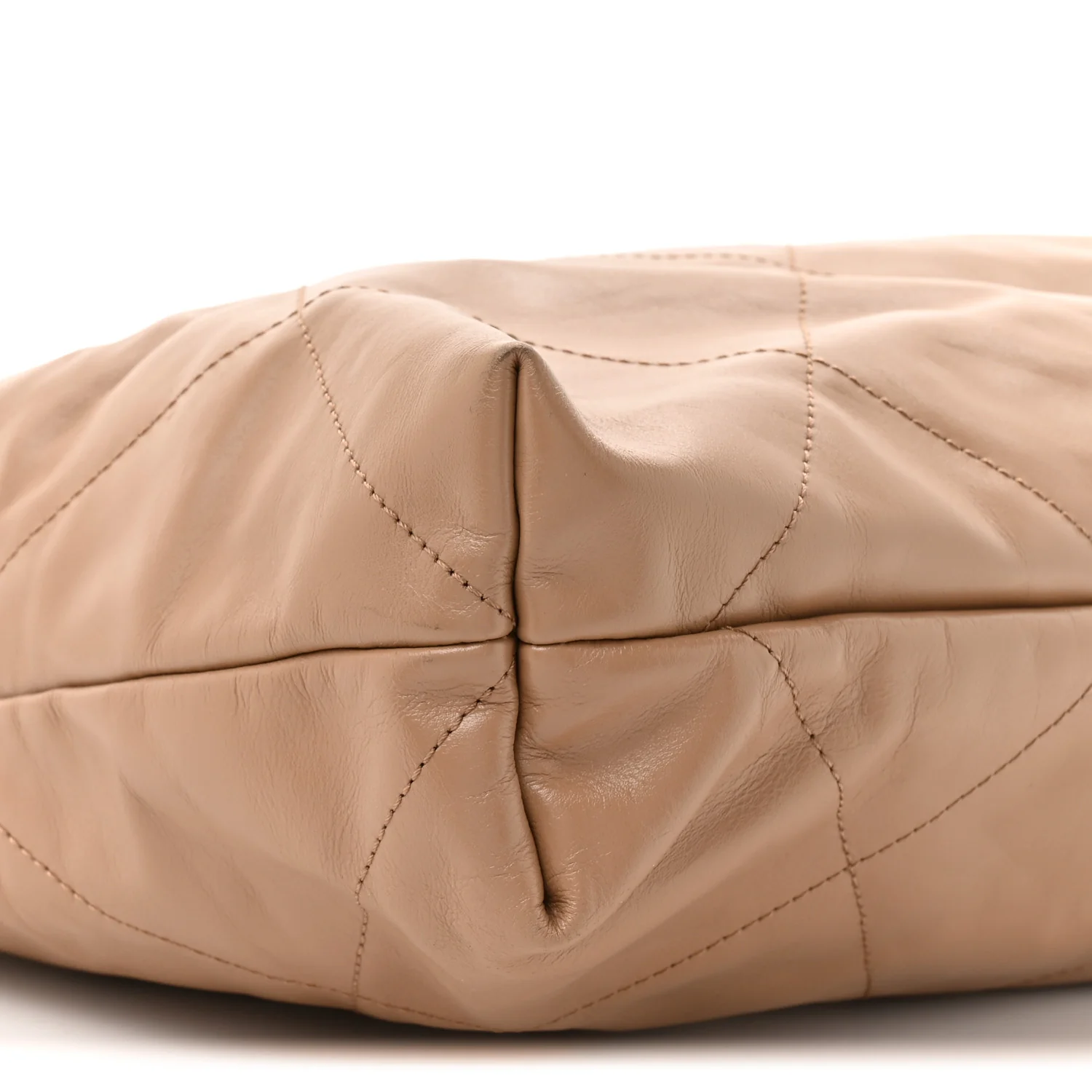 Shiny Calfskin Quilted Chanel 22 Beige - Image 11