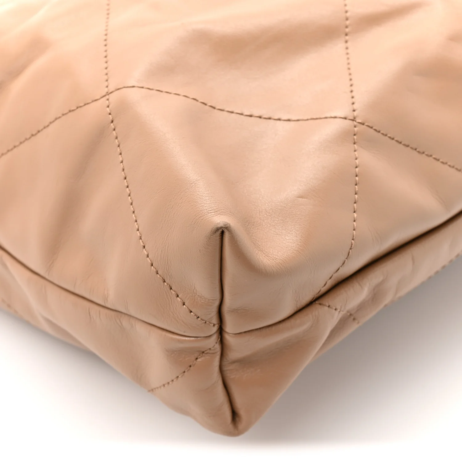 Shiny Calfskin Quilted Chanel 22 Beige - Image 12
