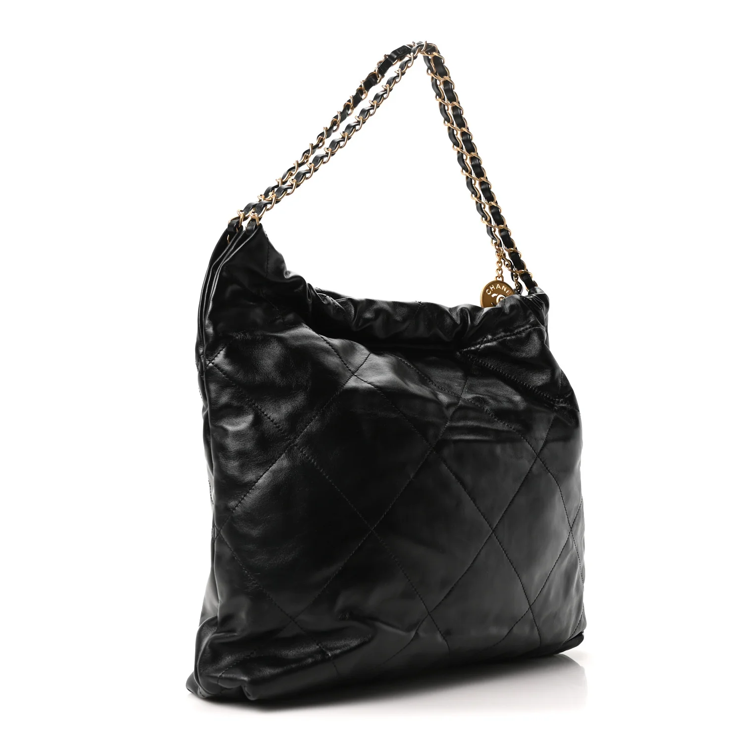 Shiny Calfskin Quilted Chanel 22 Black - Image 4
