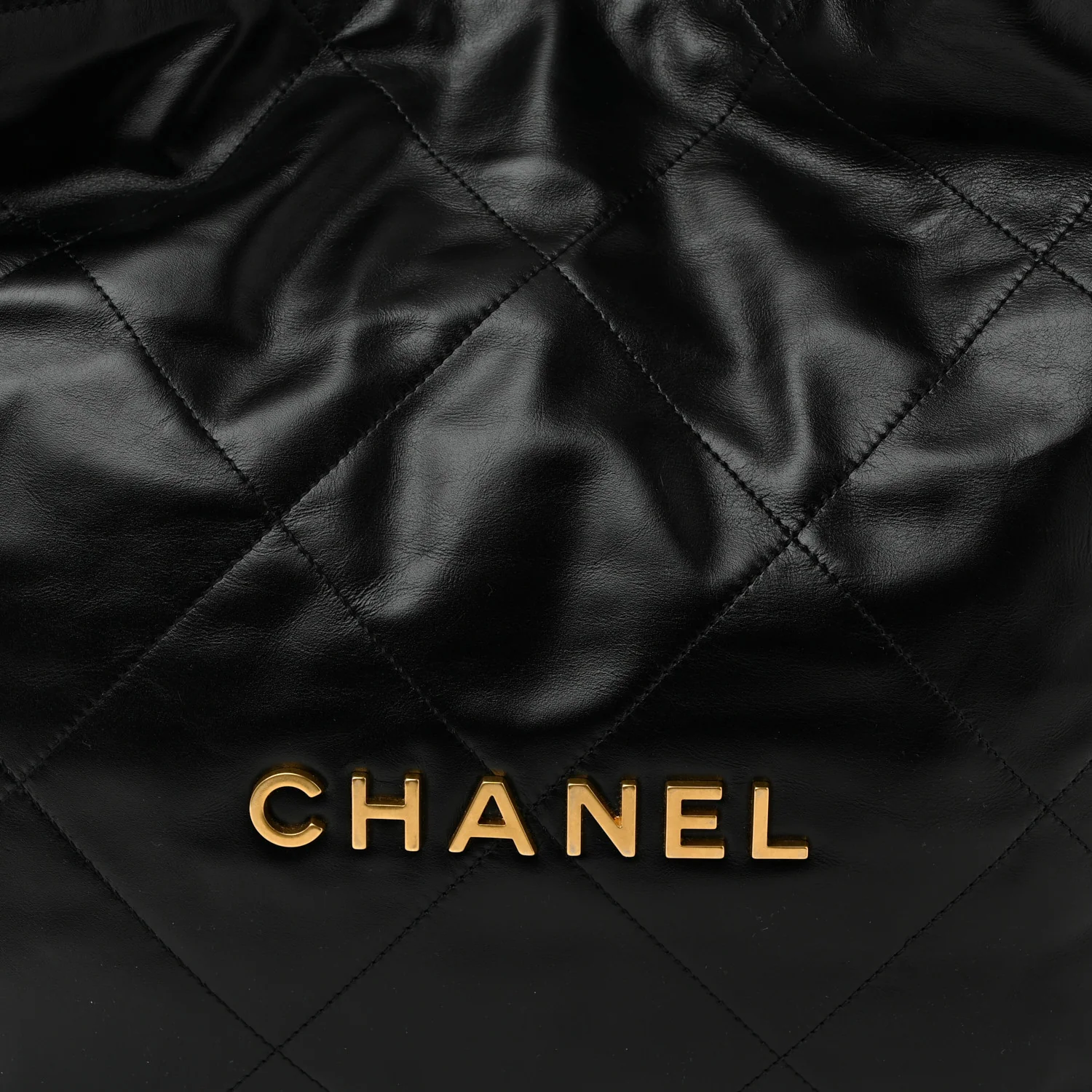 Shiny Calfskin Quilted Chanel 22 Black - Image 9
