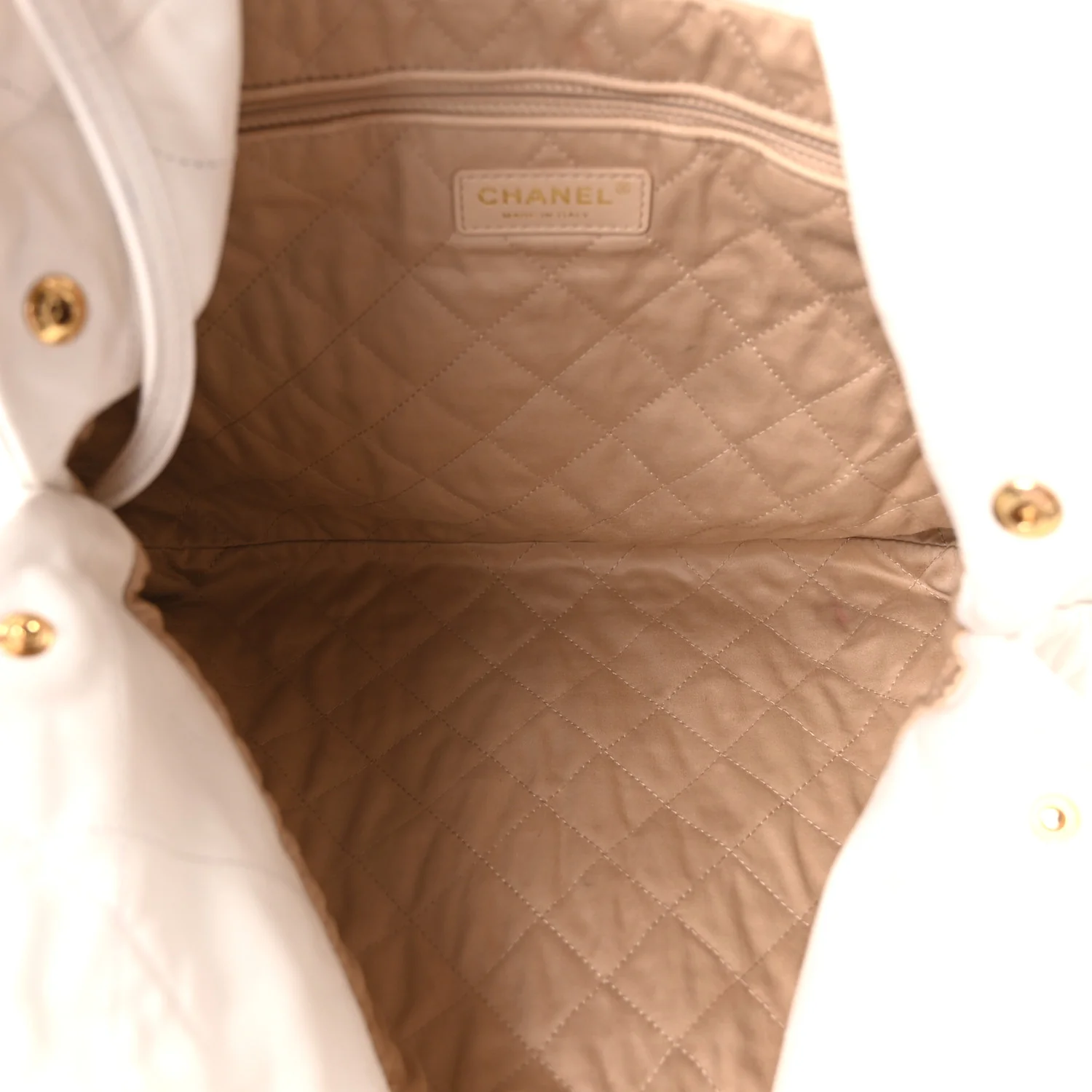 Shiny Calfskin Quilted Chanel 22 White - Image 6