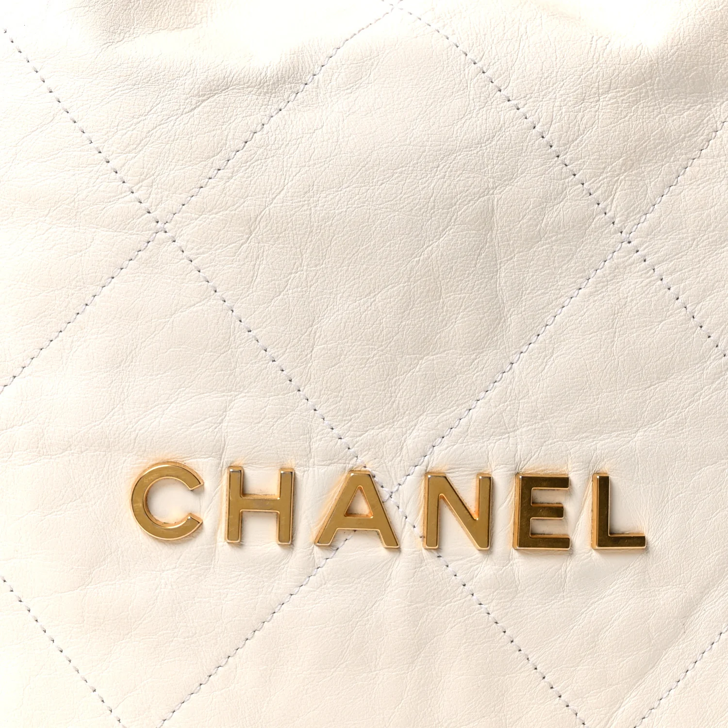 Shiny Calfskin Quilted Chanel 22 White - Image 9