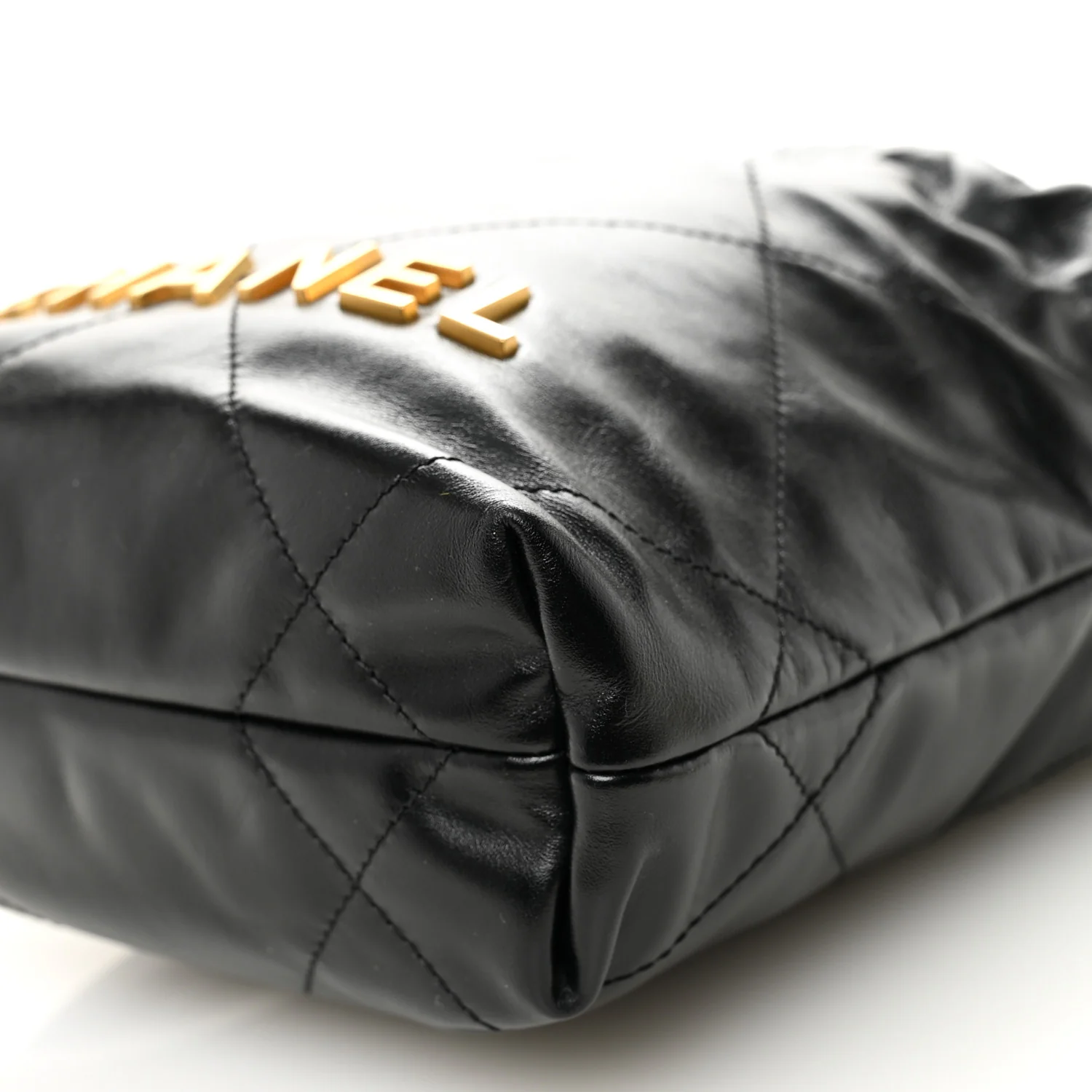 Shiny Calfskin Quilted Mini Chanel 22 Black - Image 10
