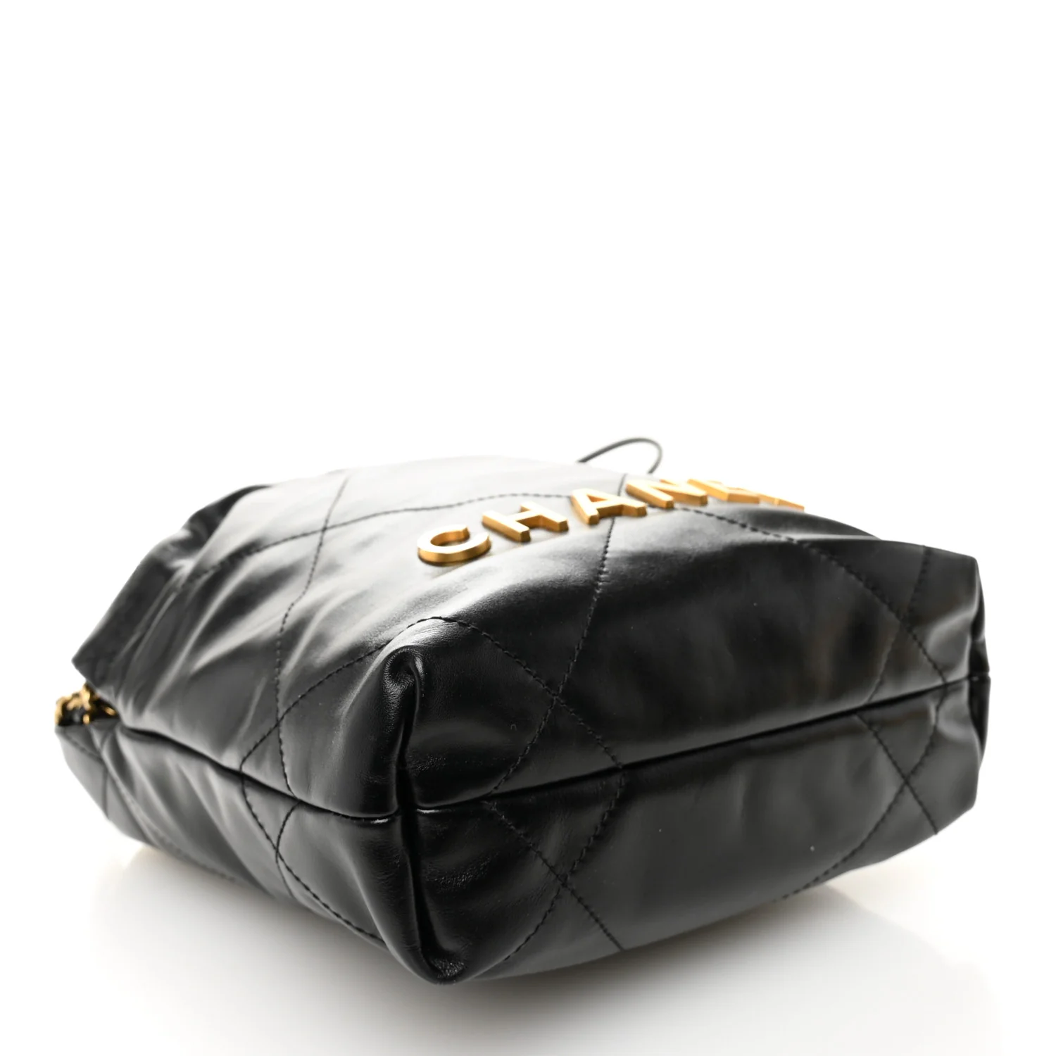 Shiny Calfskin Quilted Mini Chanel 22 Black - Image 4