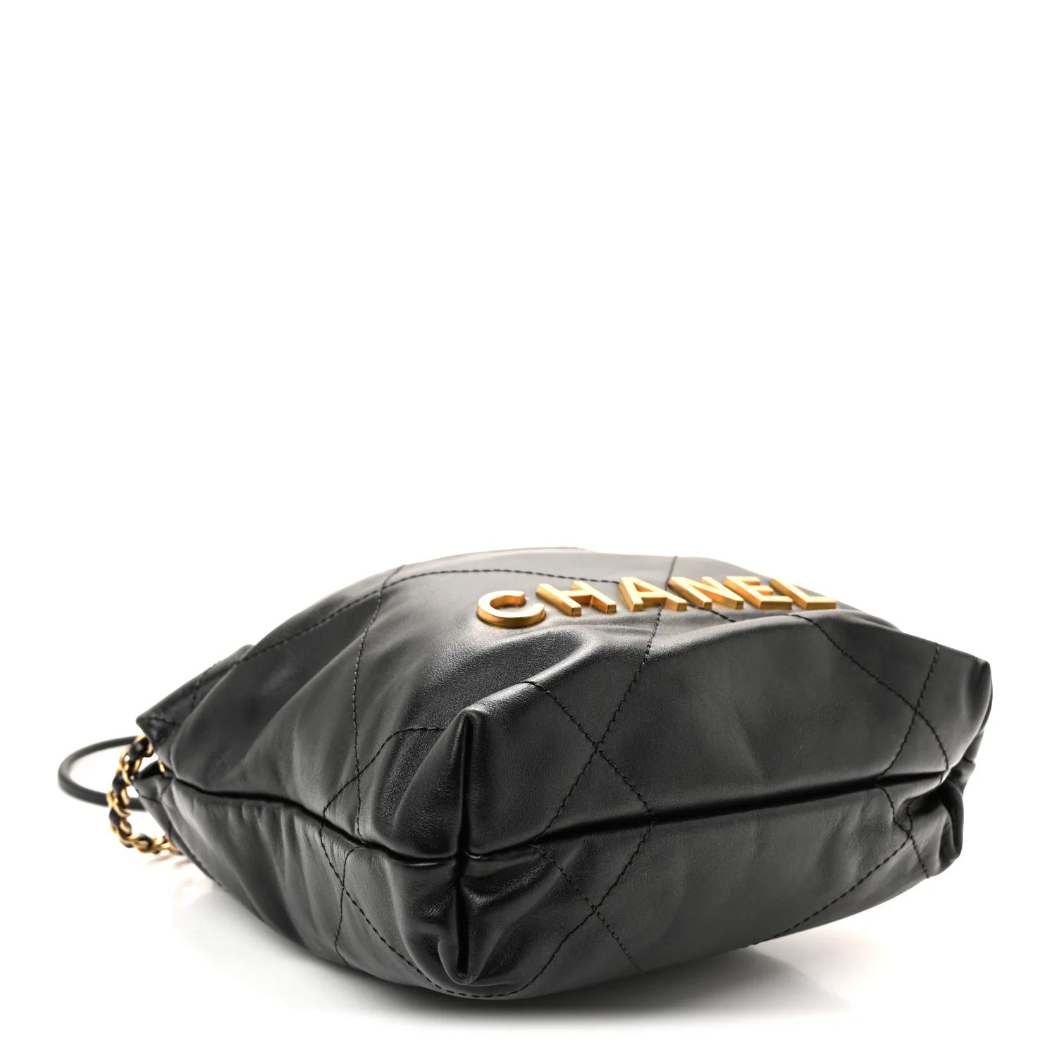 Shiny Calfskin Quilted Mini Chanel 22 Black - Image 4