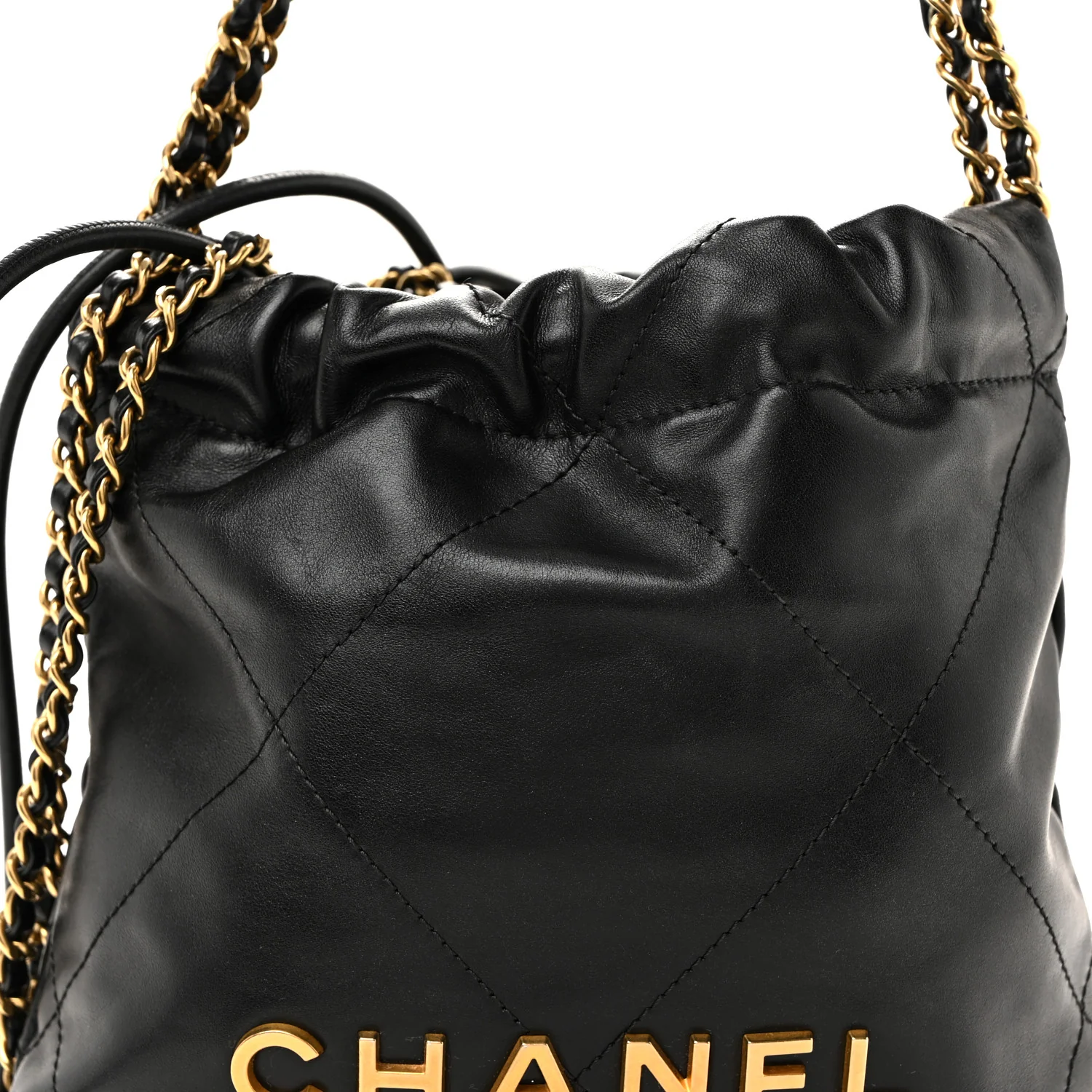 Shiny Calfskin Quilted Mini Chanel 22 Black - Image 8