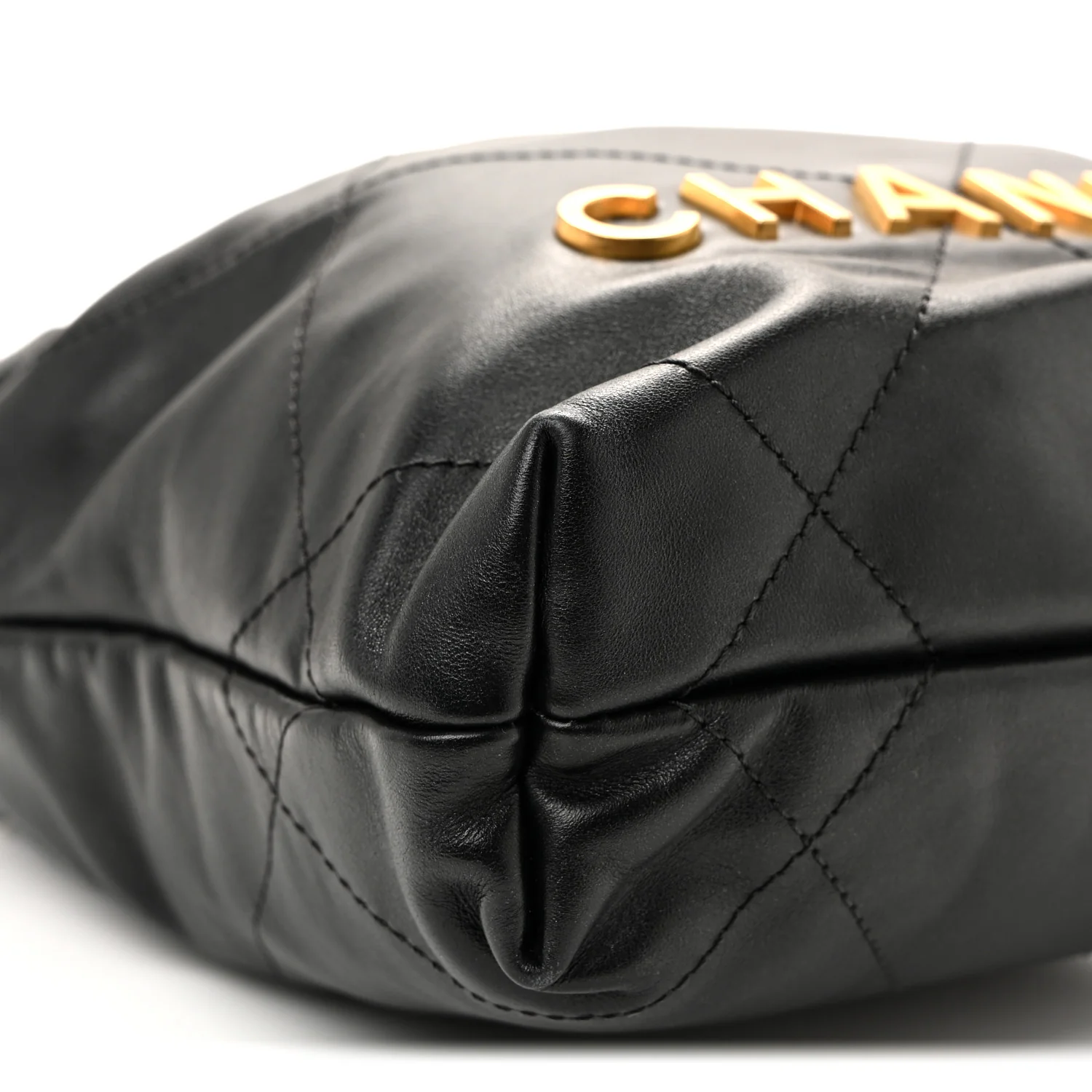 Shiny Calfskin Quilted Mini Chanel 22 Black - Image 9