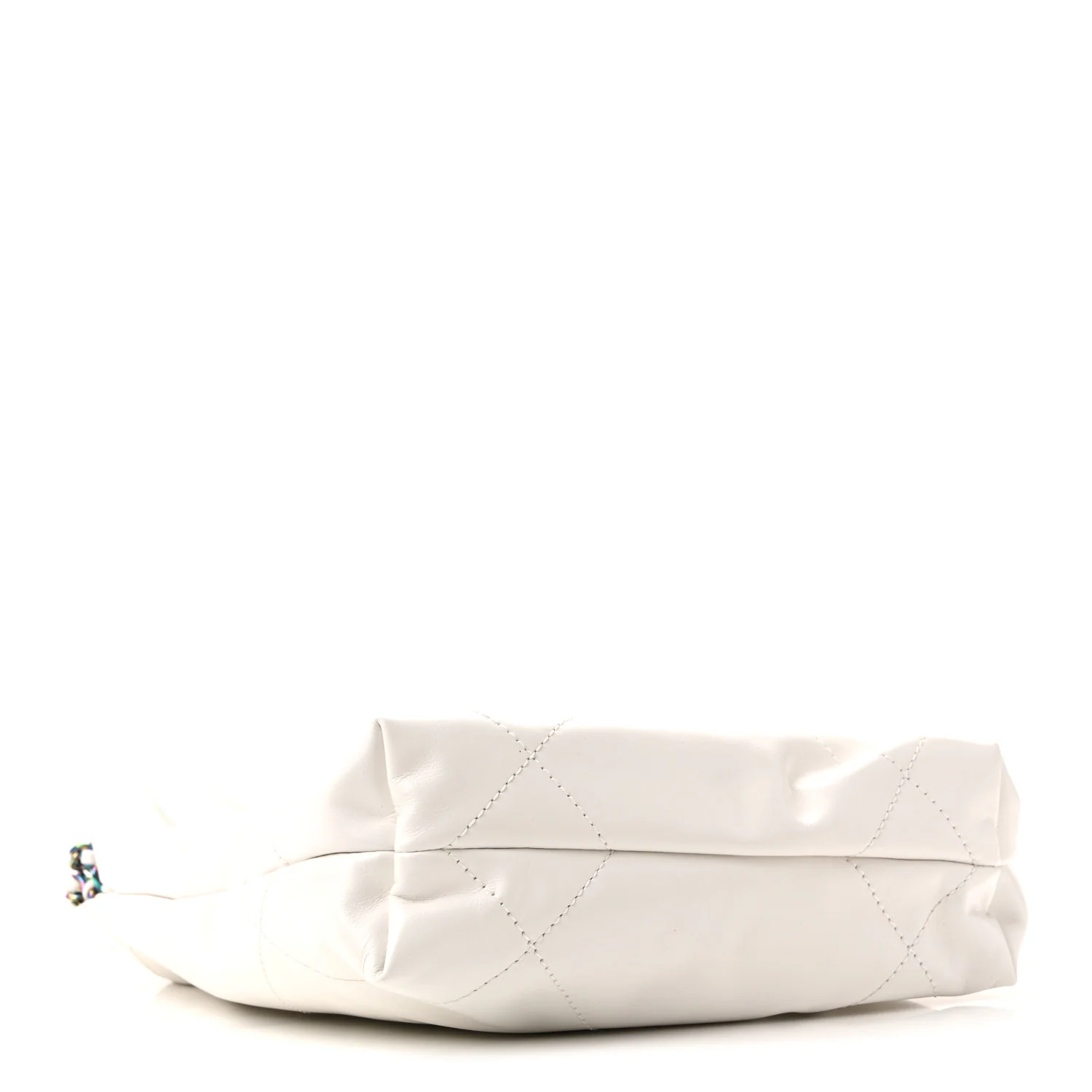 Shiny Calfskin Quilted Rainbow Mini Chanel 22 White - Image 8