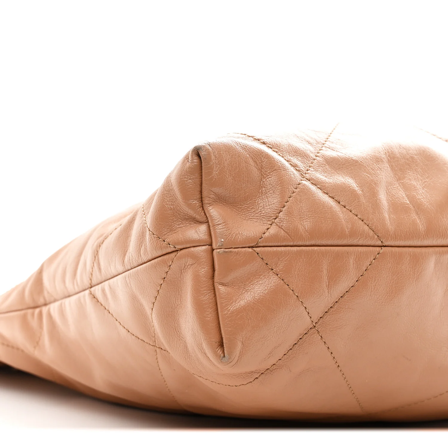 Shiny Calfskin Quilted Small Chanel 22 Beige - Image 11