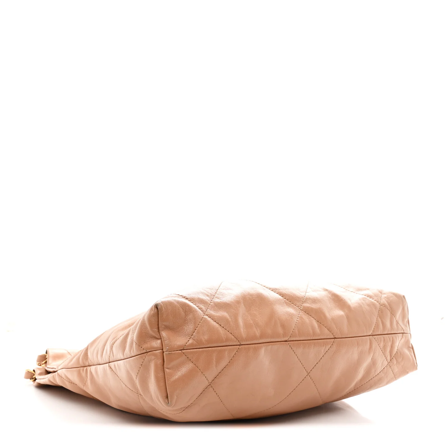 Shiny Calfskin Quilted Small Chanel 22 Beige - Image 5