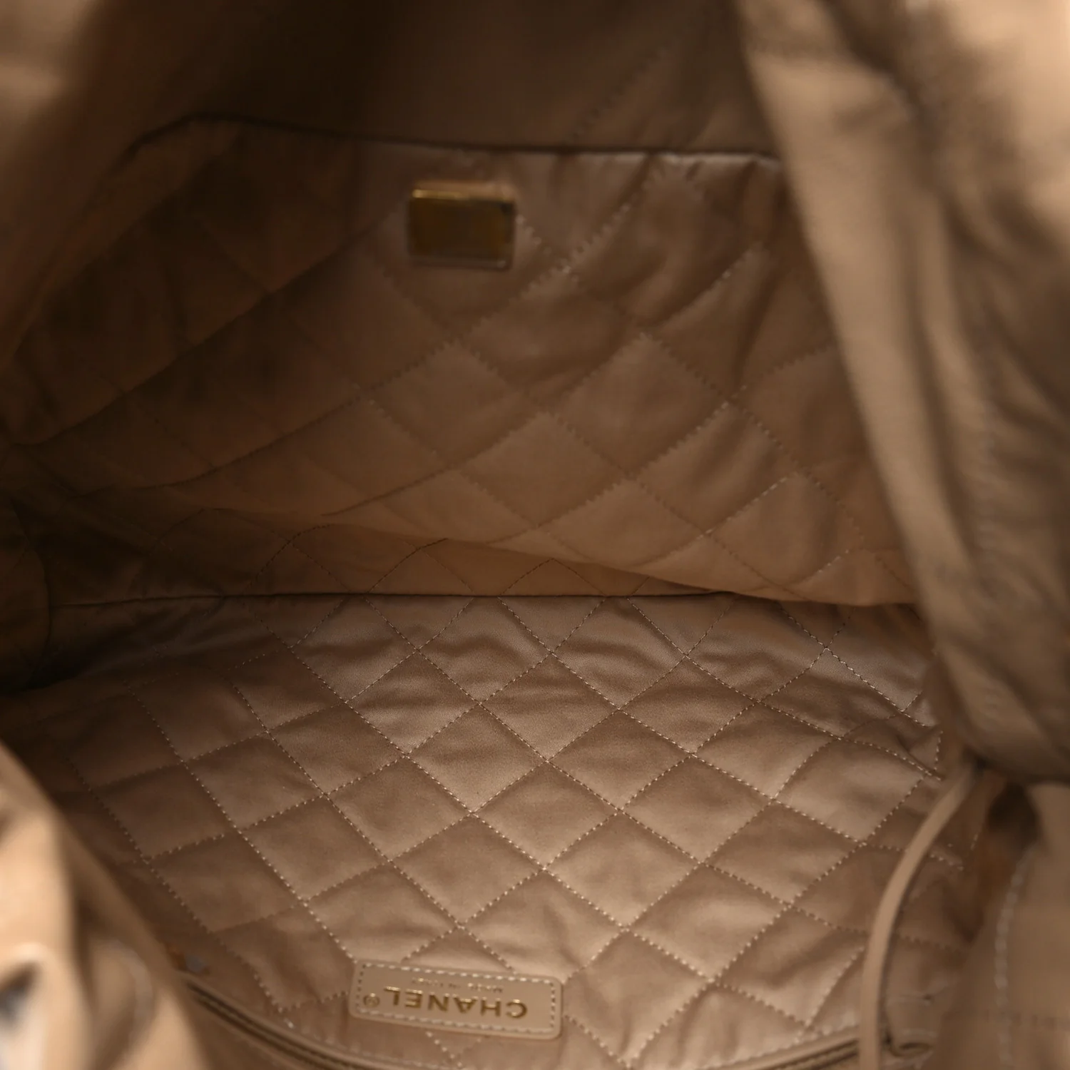 Shiny Calfskin Quilted Small Chanel 22 Beige - Image 6
