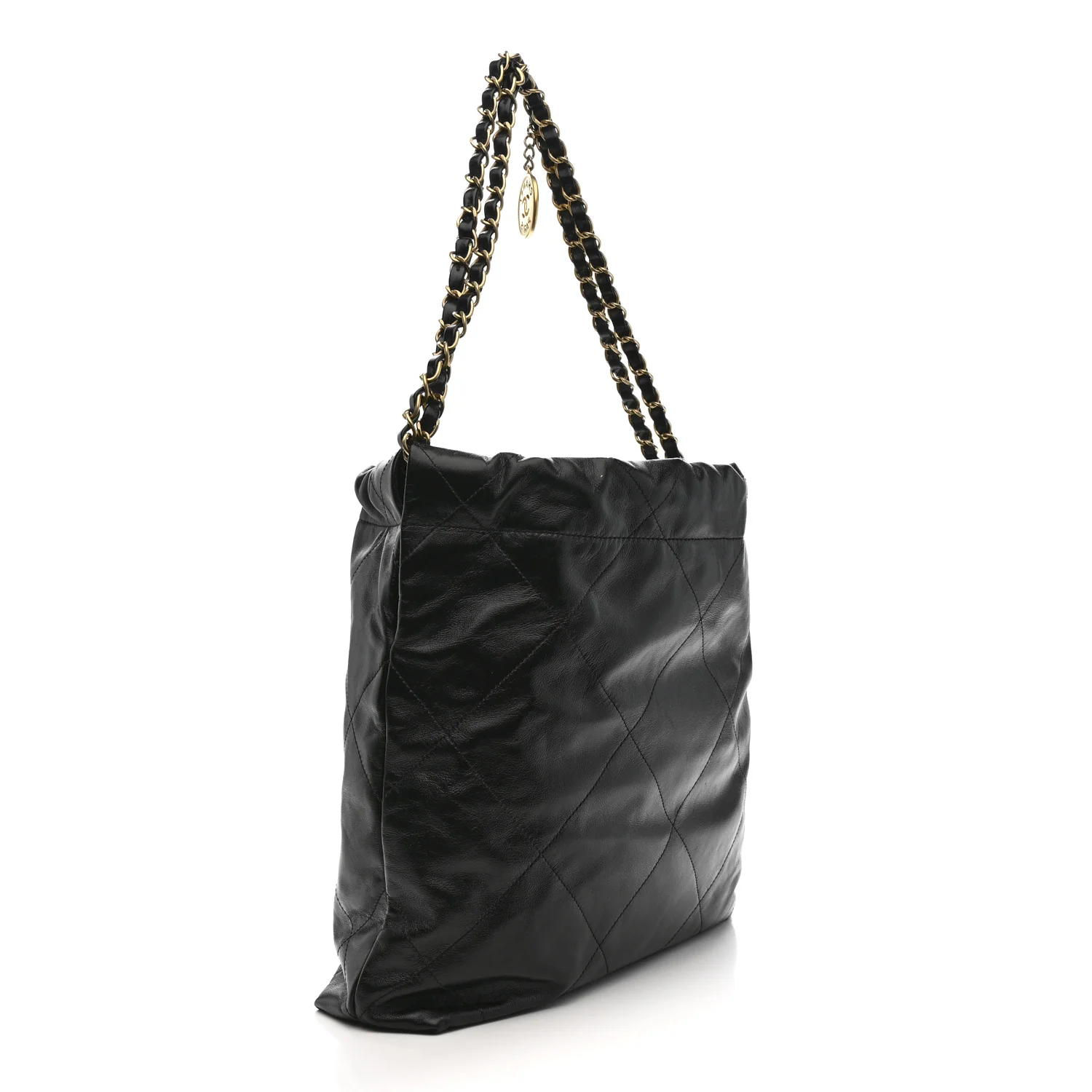 Shiny Calfskin Quilted Small Chanel 22 Black - Image 4