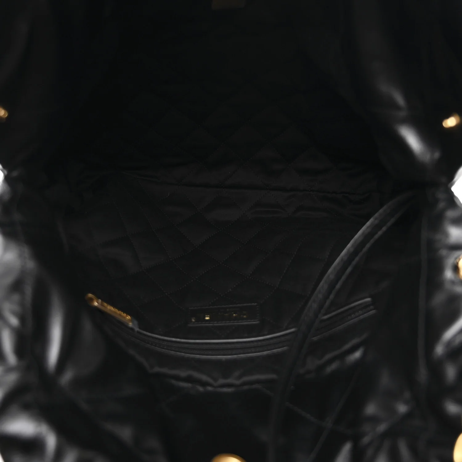 Shiny Calfskin Quilted Small Chanel 22 Black - Image 6