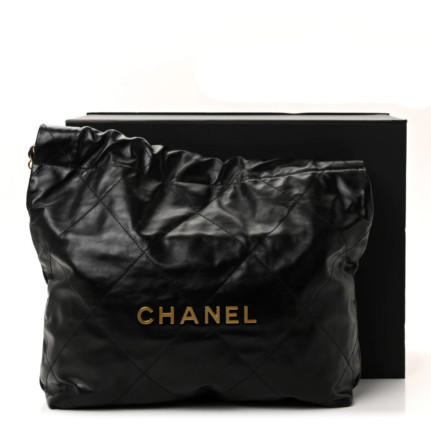 Shiny Calfskin Quilted Small Chanel 22 Black - Image 13