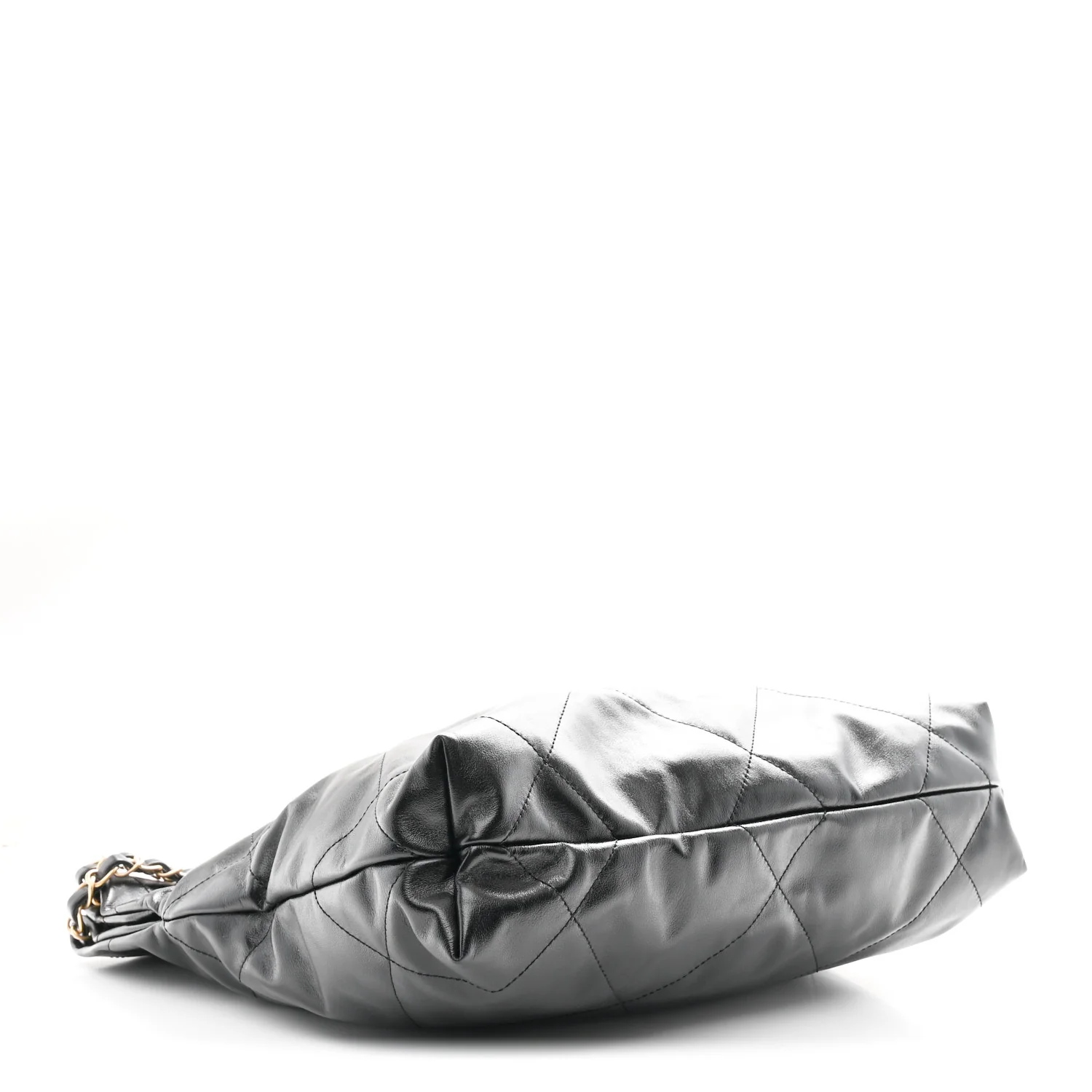 Shiny Calfskin Quilted Small Chanel 22 Black - Image 5