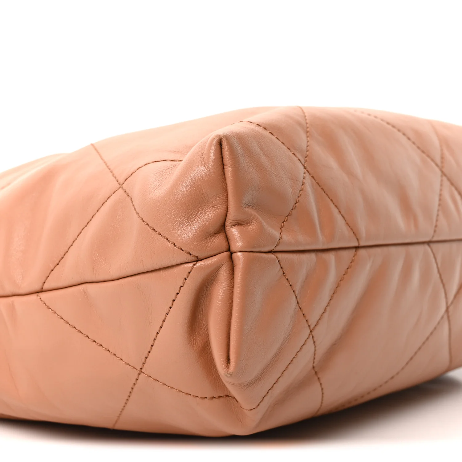 Shiny Calfskin Quilted Small Chanel 22 Camel - Image 10