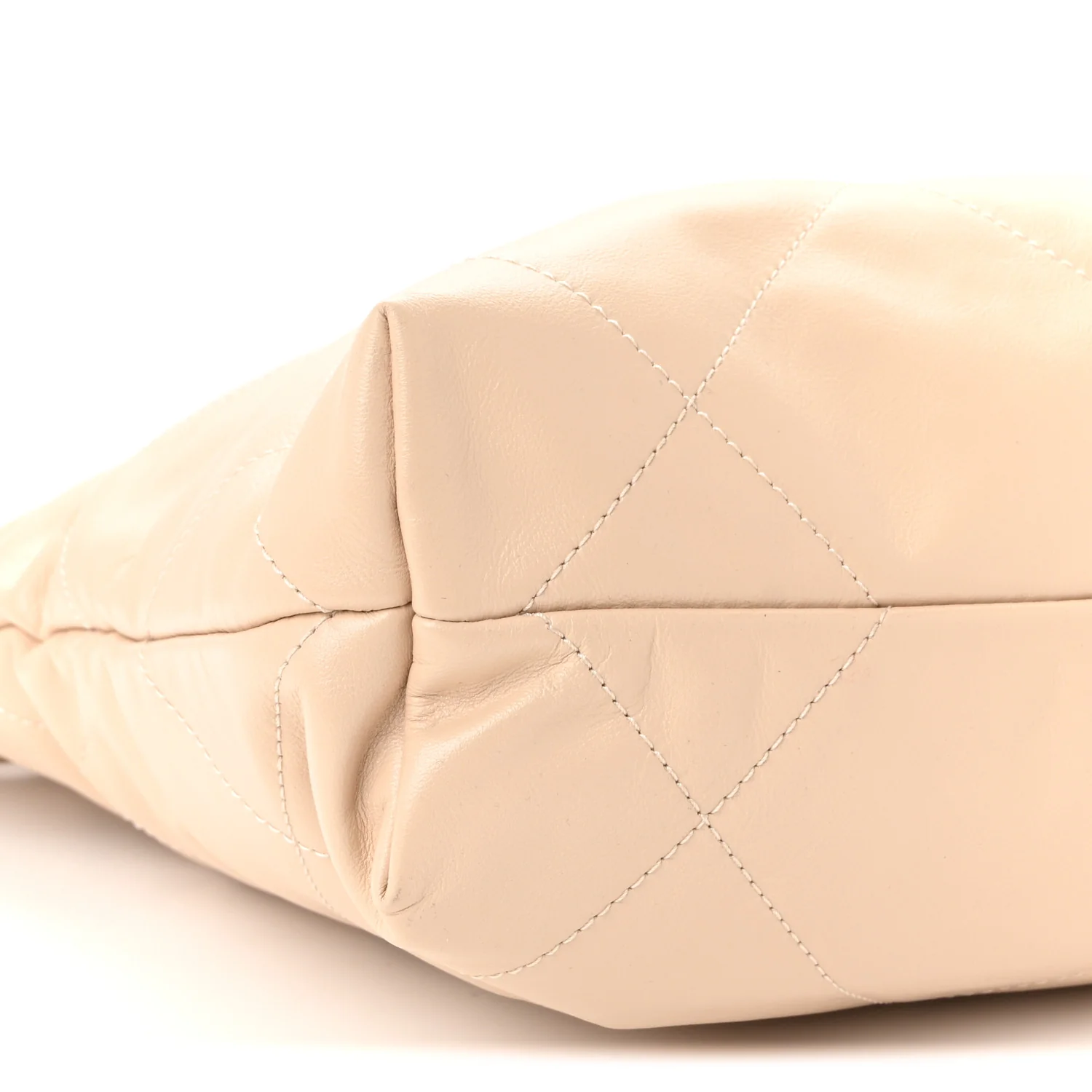 Shiny Calfskin Quilted Small Chanel 22 Ecru - Image 19